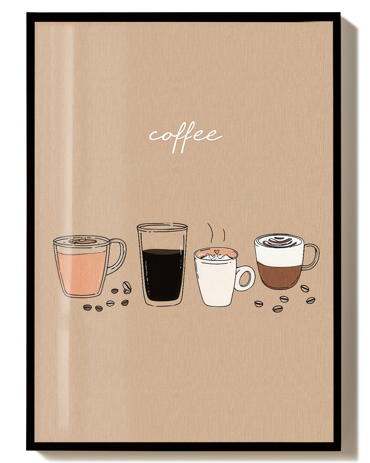 Minimal Coffee Set Poster – Minimal Coffee Set Poster – FineArt Wandbild, moderne Kunst & Fine Art Print von Spawnd, handgefertigt & Made in Germany