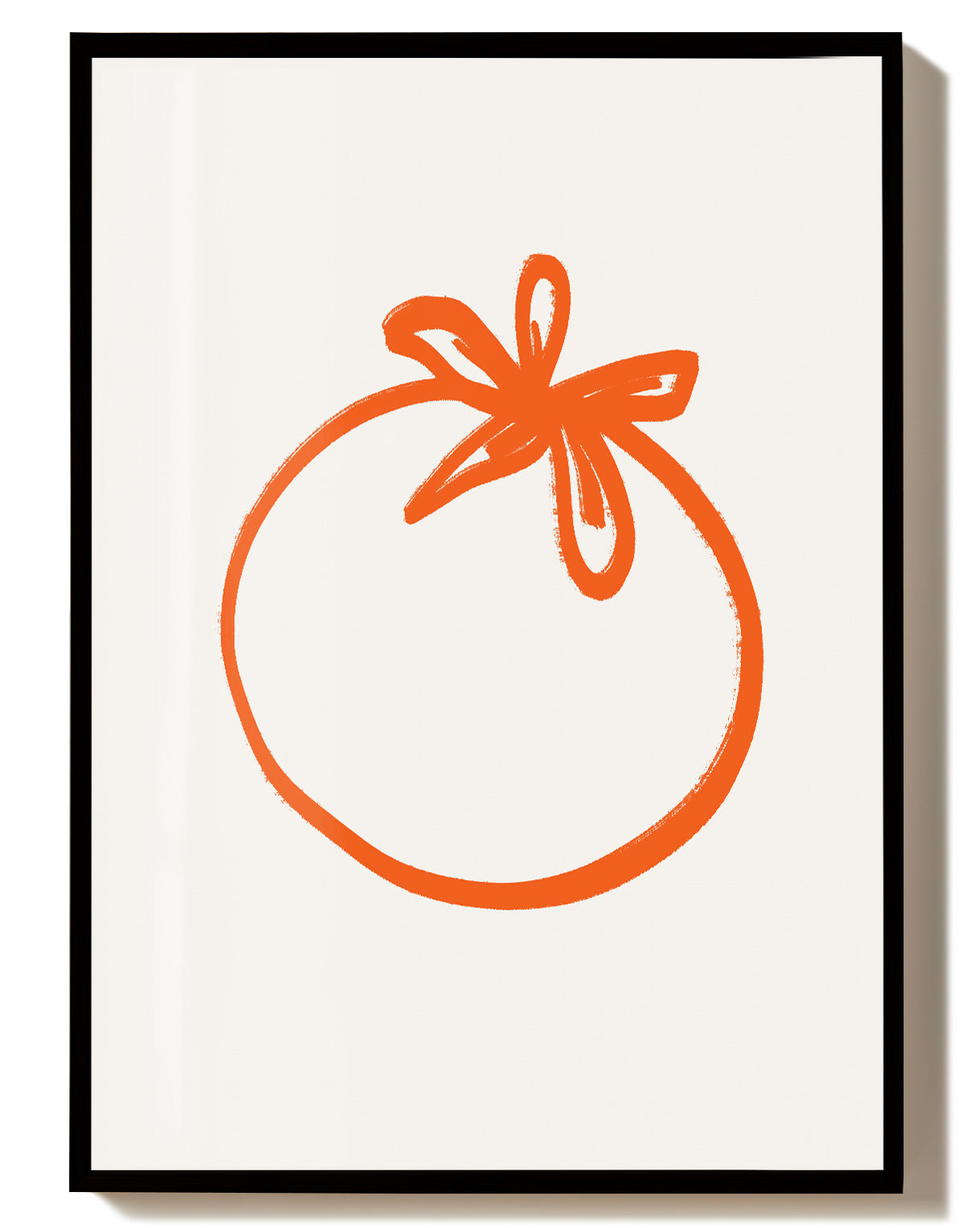 Minimalistisches Tomaten Poster – Orange Symbol