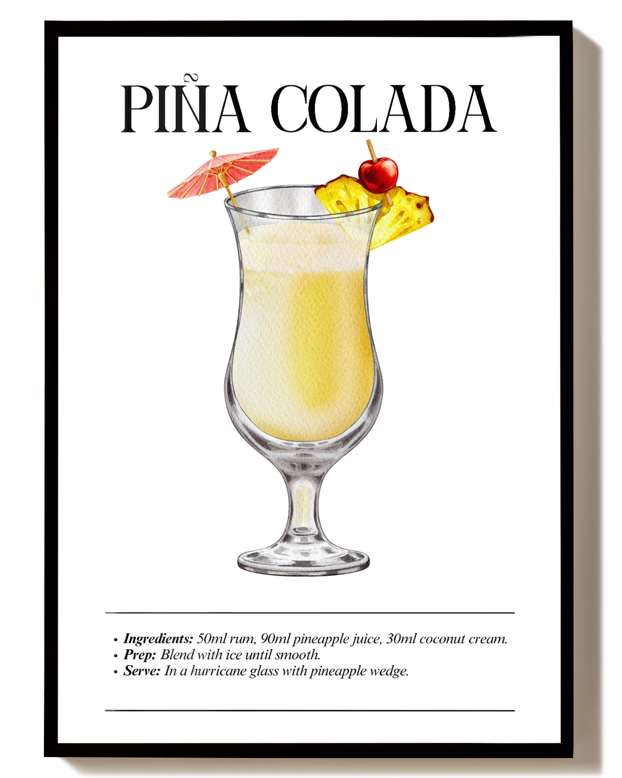 Tropisches Cocktail Poster – Pina Colada