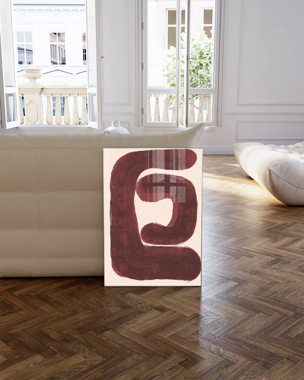 Rote Abstrakte Form Poster – Red Abstract Form