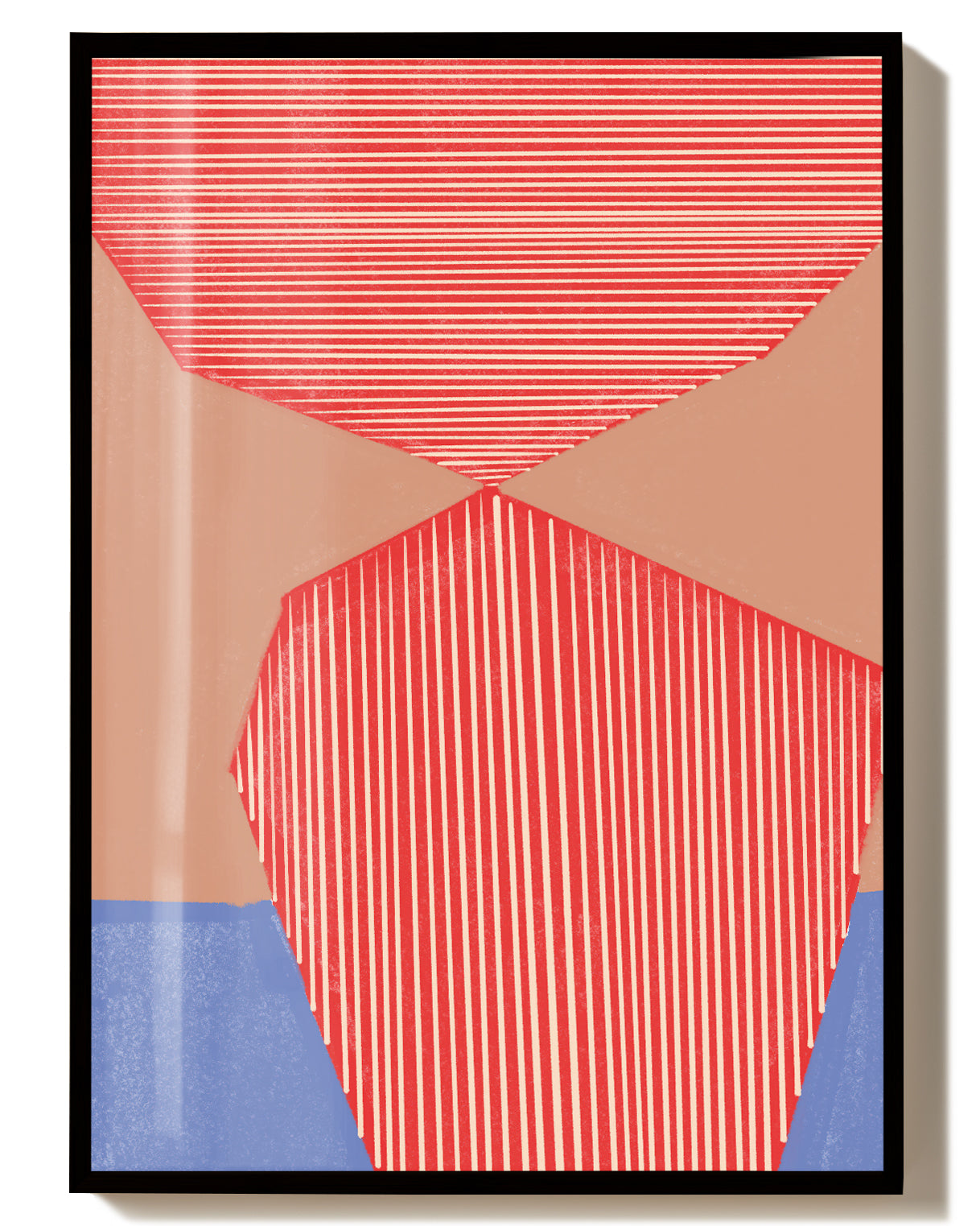 Rote Geometrische Streifen Poster – Red Geometric Stripes