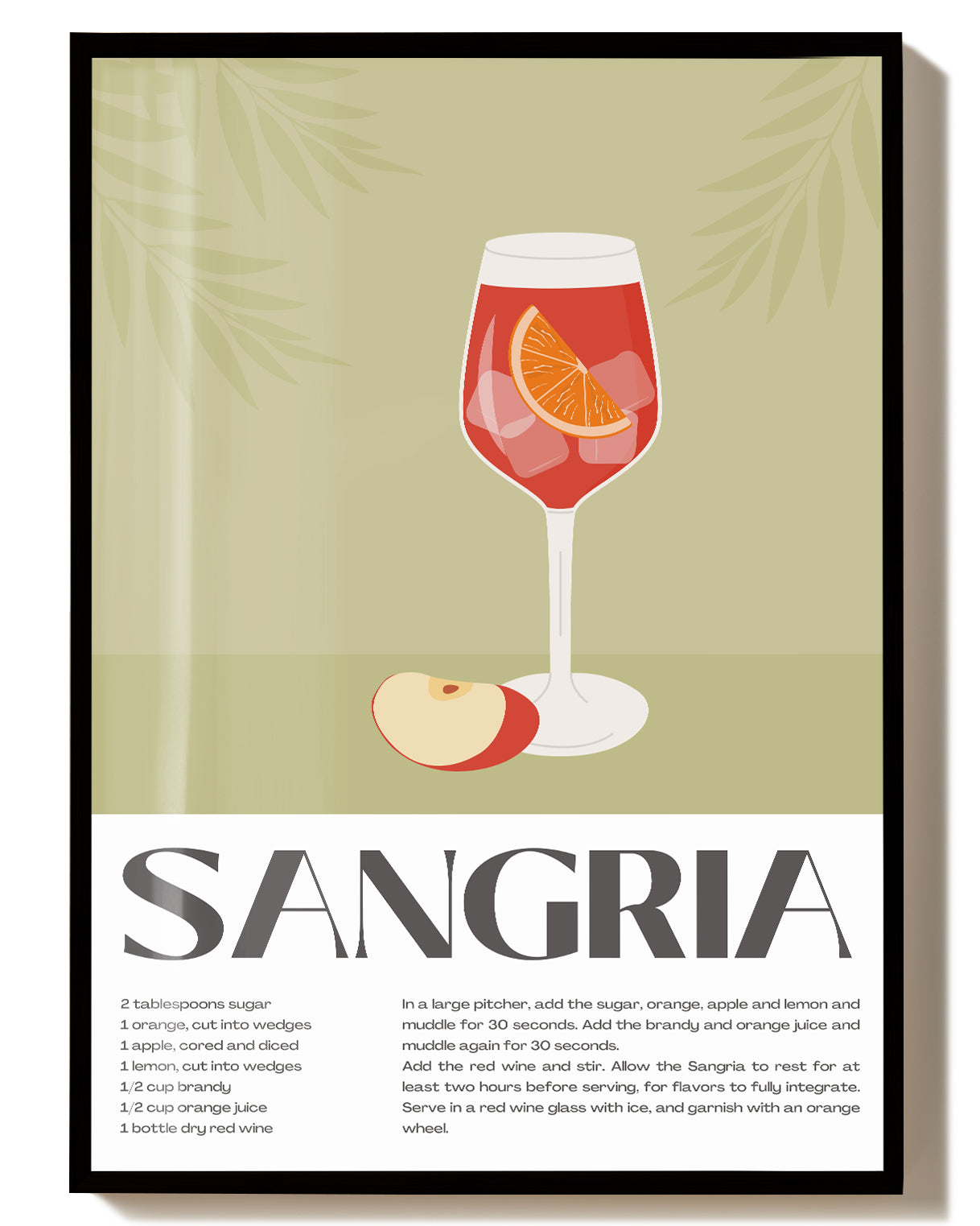 Sommer Cocktail Poster – Sangria Cocktail
