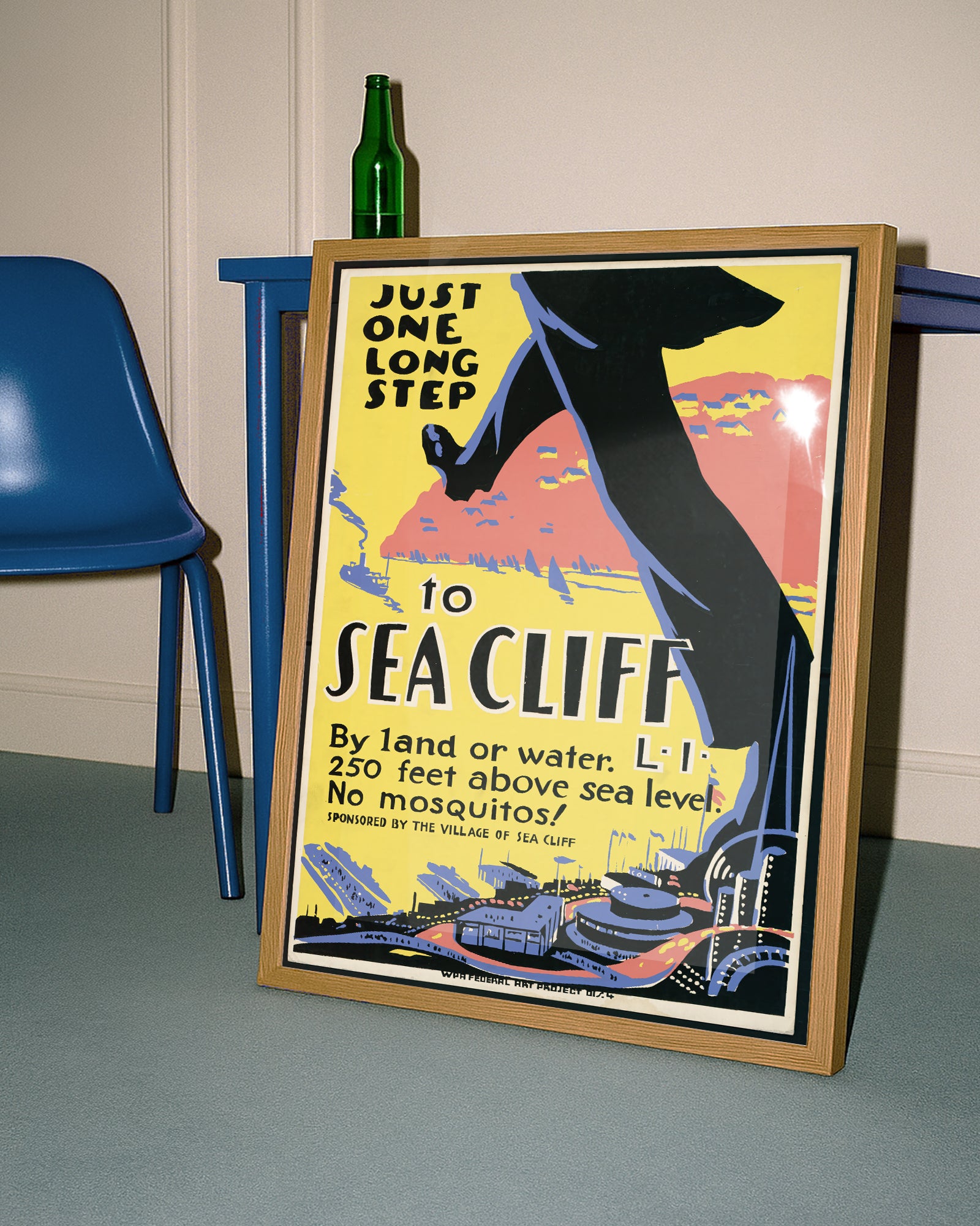 Titel: Vintage Sea Cliff Poster – Long Island New York Poster – FineArt Wandbild, moderne Kunst & Fine Art Print von Spawnd, handgefertigt & Made in Germany