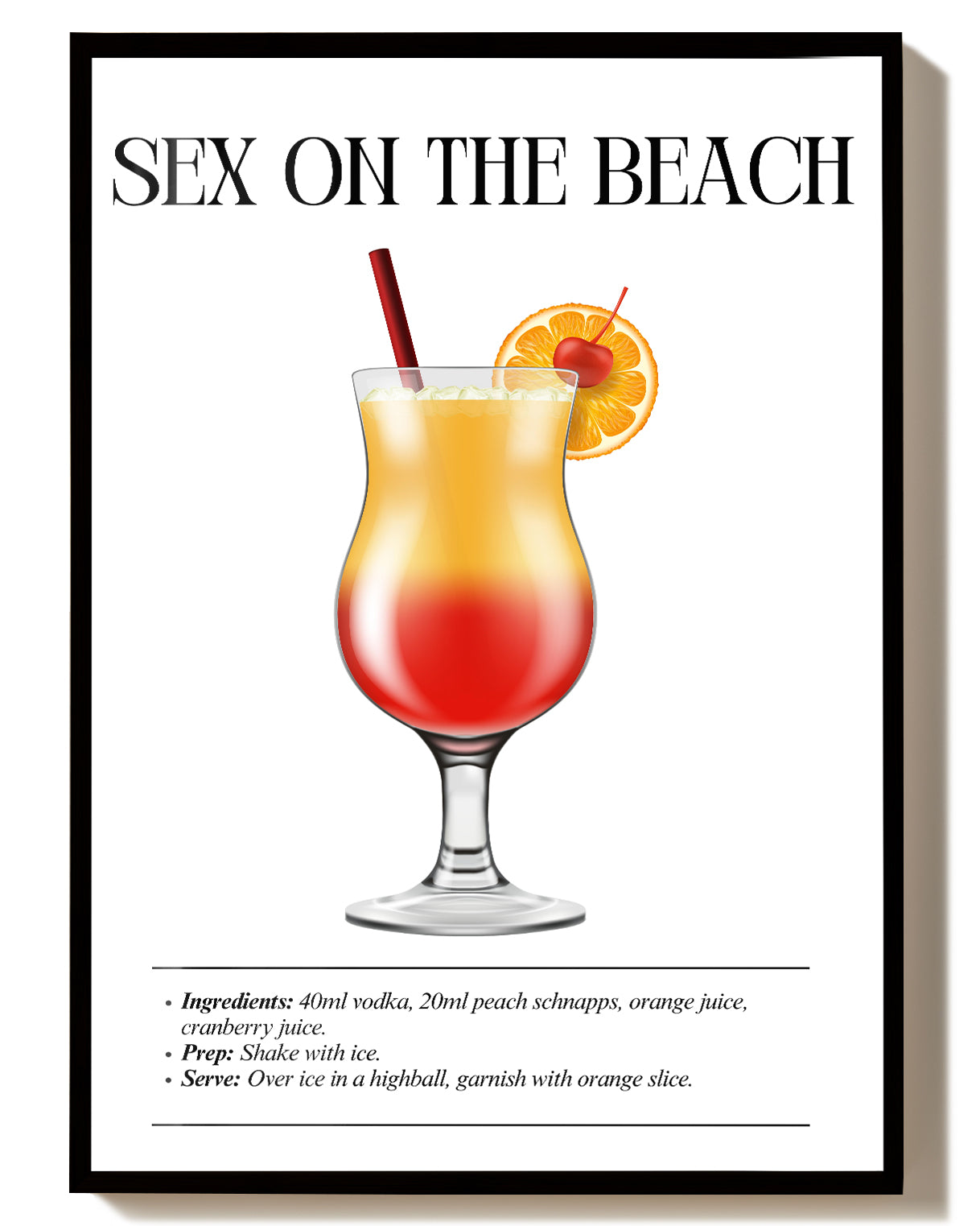 Sommer Cocktail Poster – Sex On The Beach