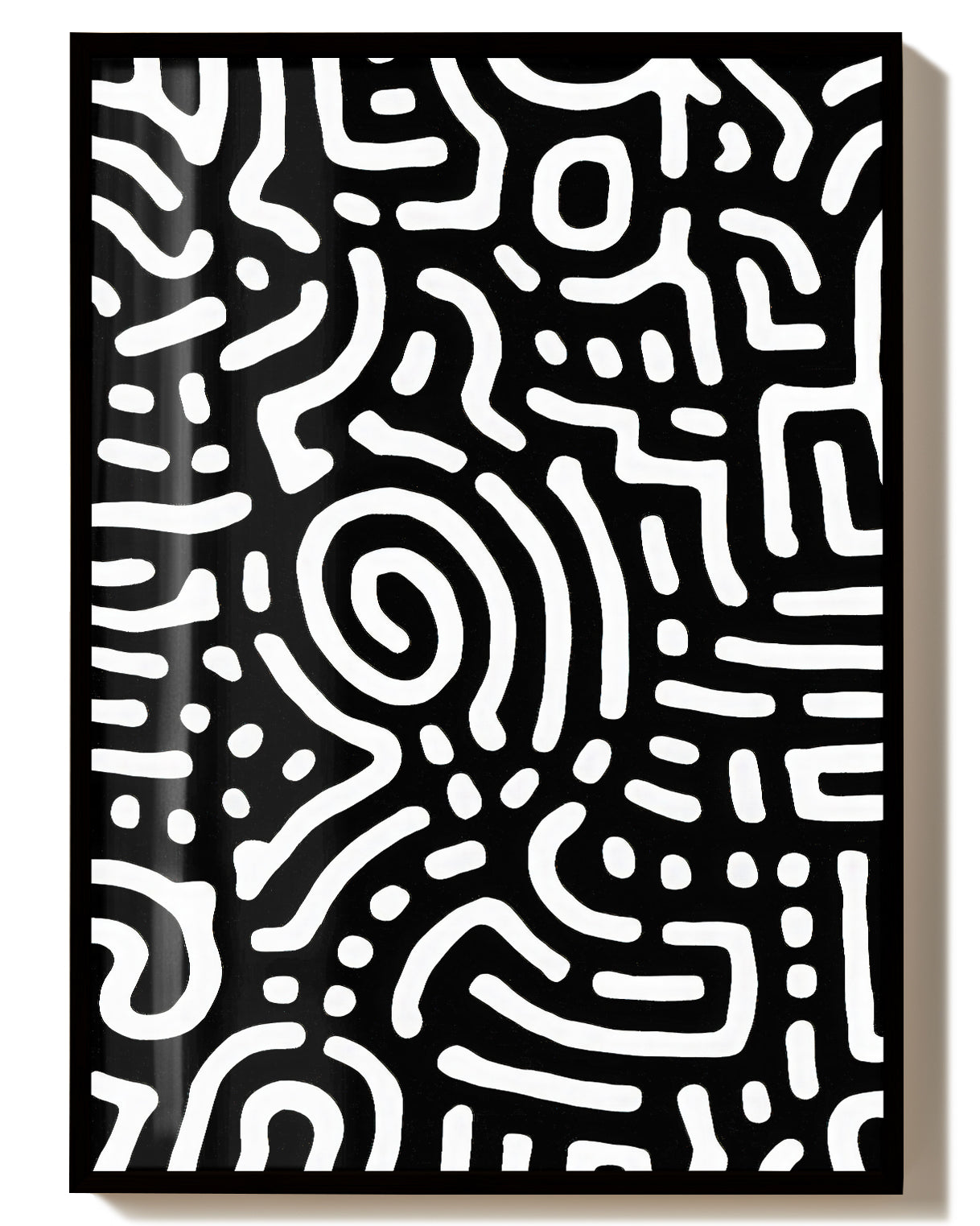 Grafisches Muster Poster Schwarz Weiß – Soft Converge