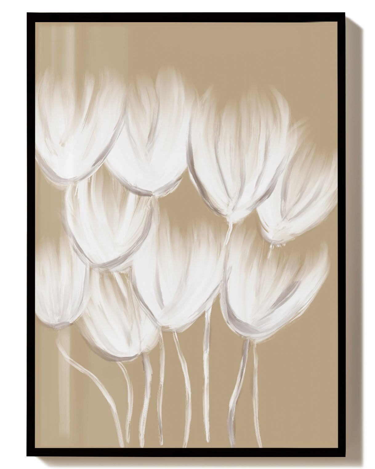 Soft Tulip Cluster Poster – Minimalistische Tulpen
