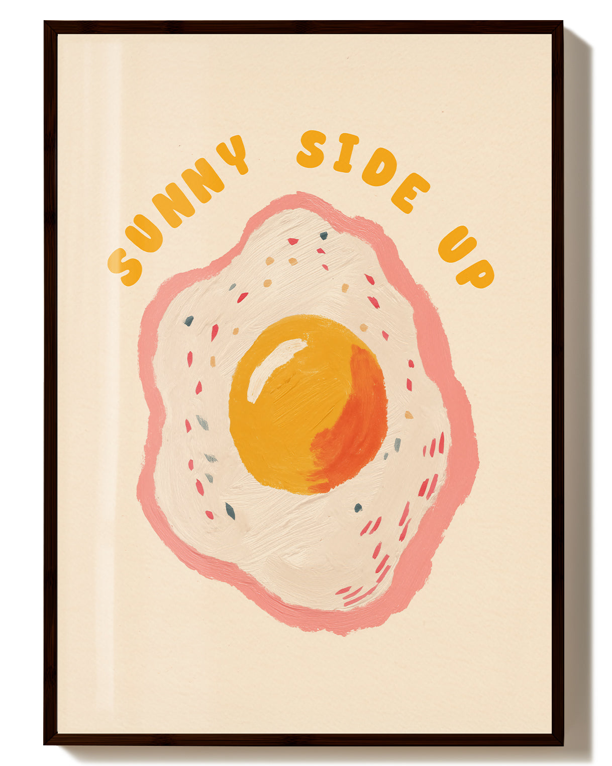 Spiegelei Illustration & Typografie Poster – Sunny Side Up Poster – FineArt Wandbild, moderne Kunst & Fine Art Print von Spawnd, handgefertigt & Made in Germany