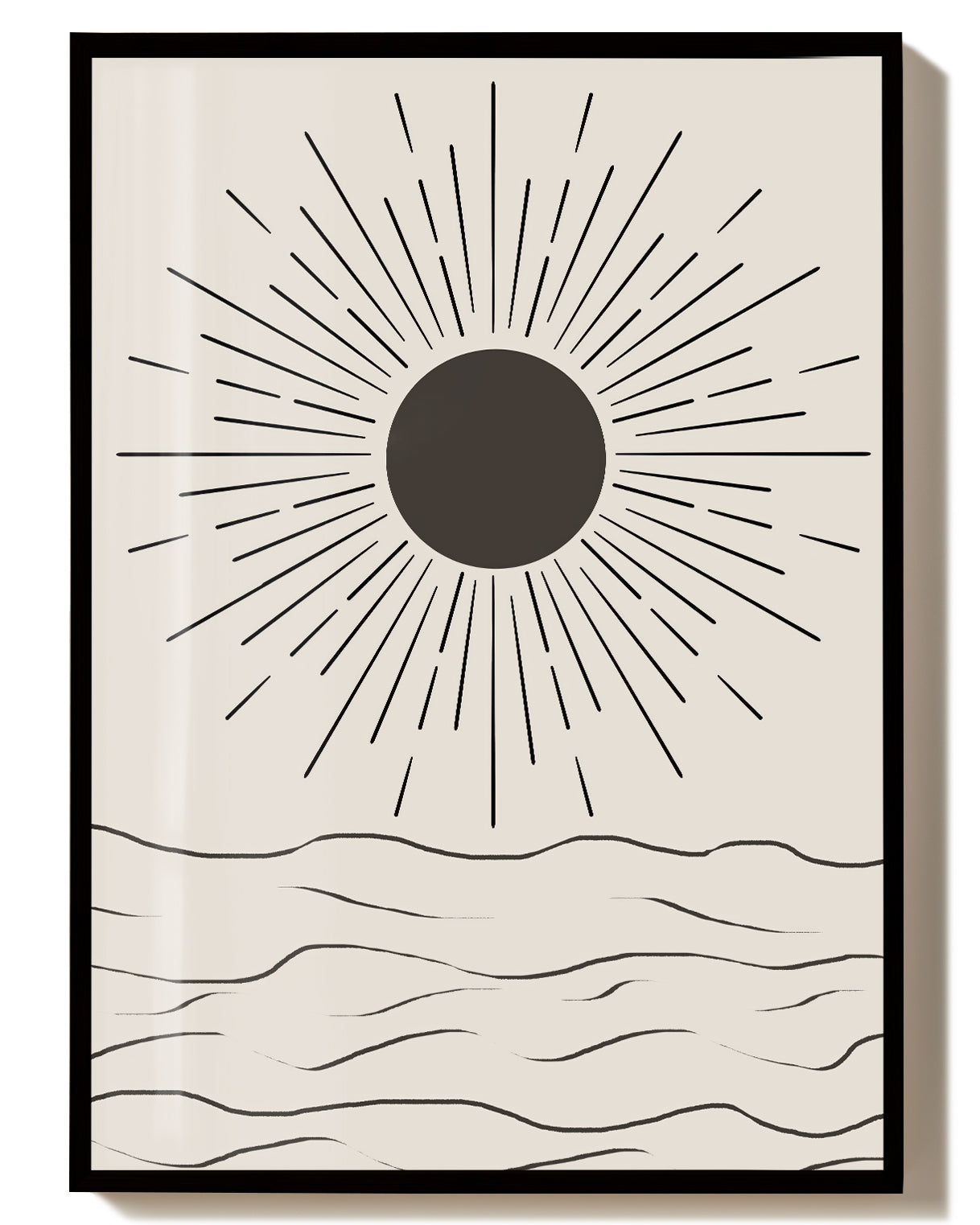 Sonnenaufgang Linien Poster – Sunrise Line Art