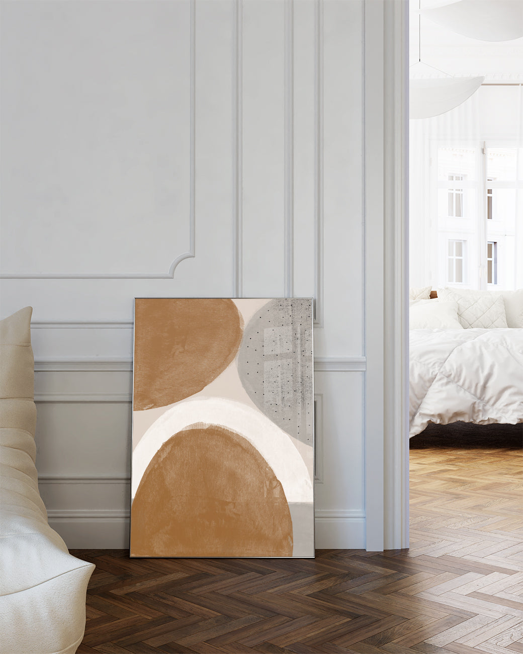 Terracotta Abstract Composition Poster – Erdige Formkunst