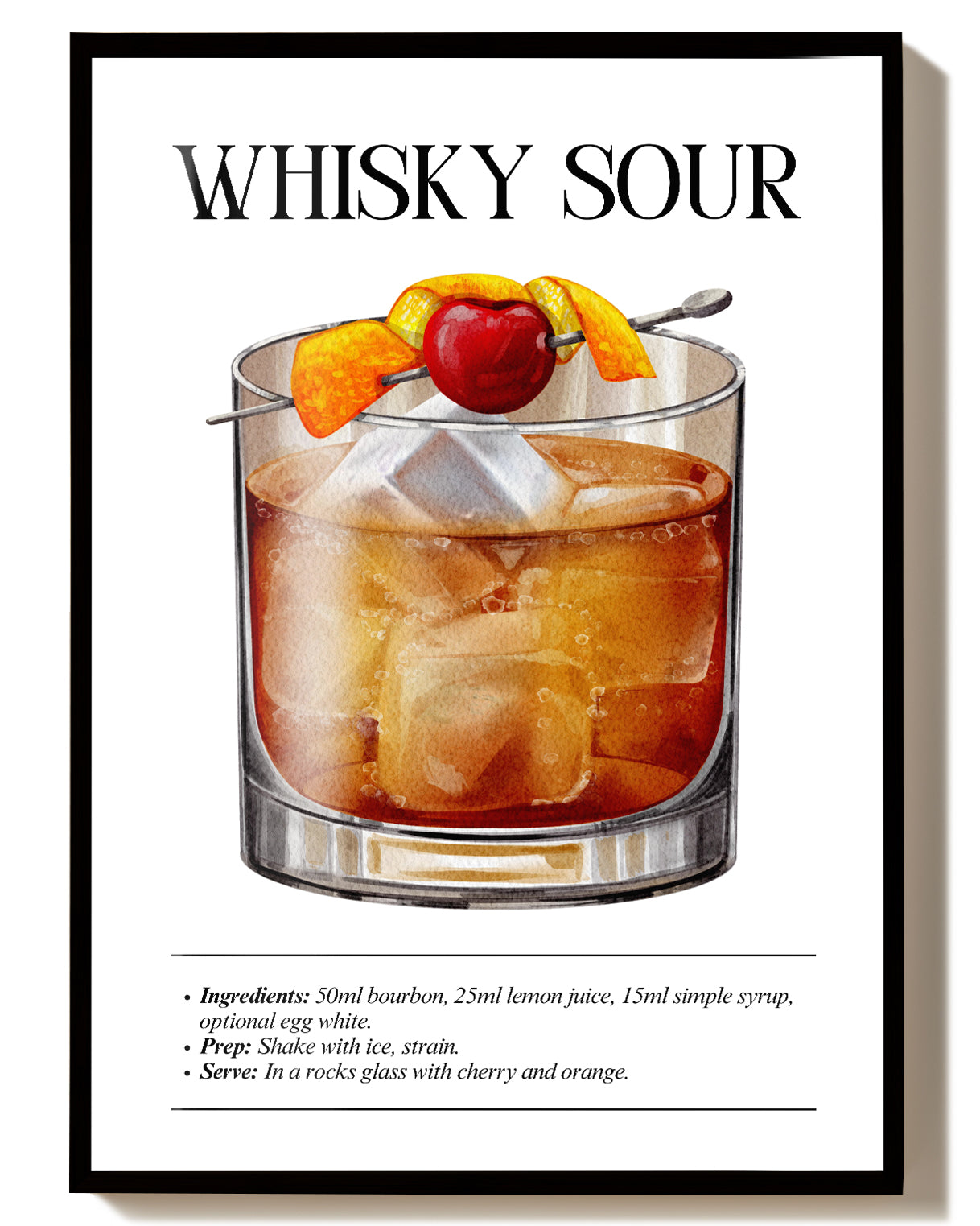 Cocktail Poster – Whisky Sour Cocktail