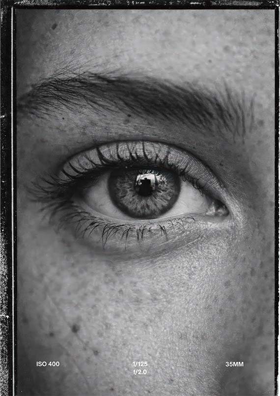 Schwarzweiß Foto Poster – Auge