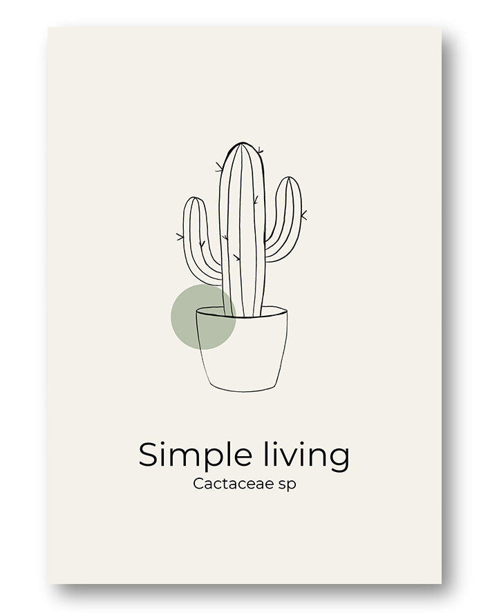 Kaktus Dekorationsposter – Simple living
