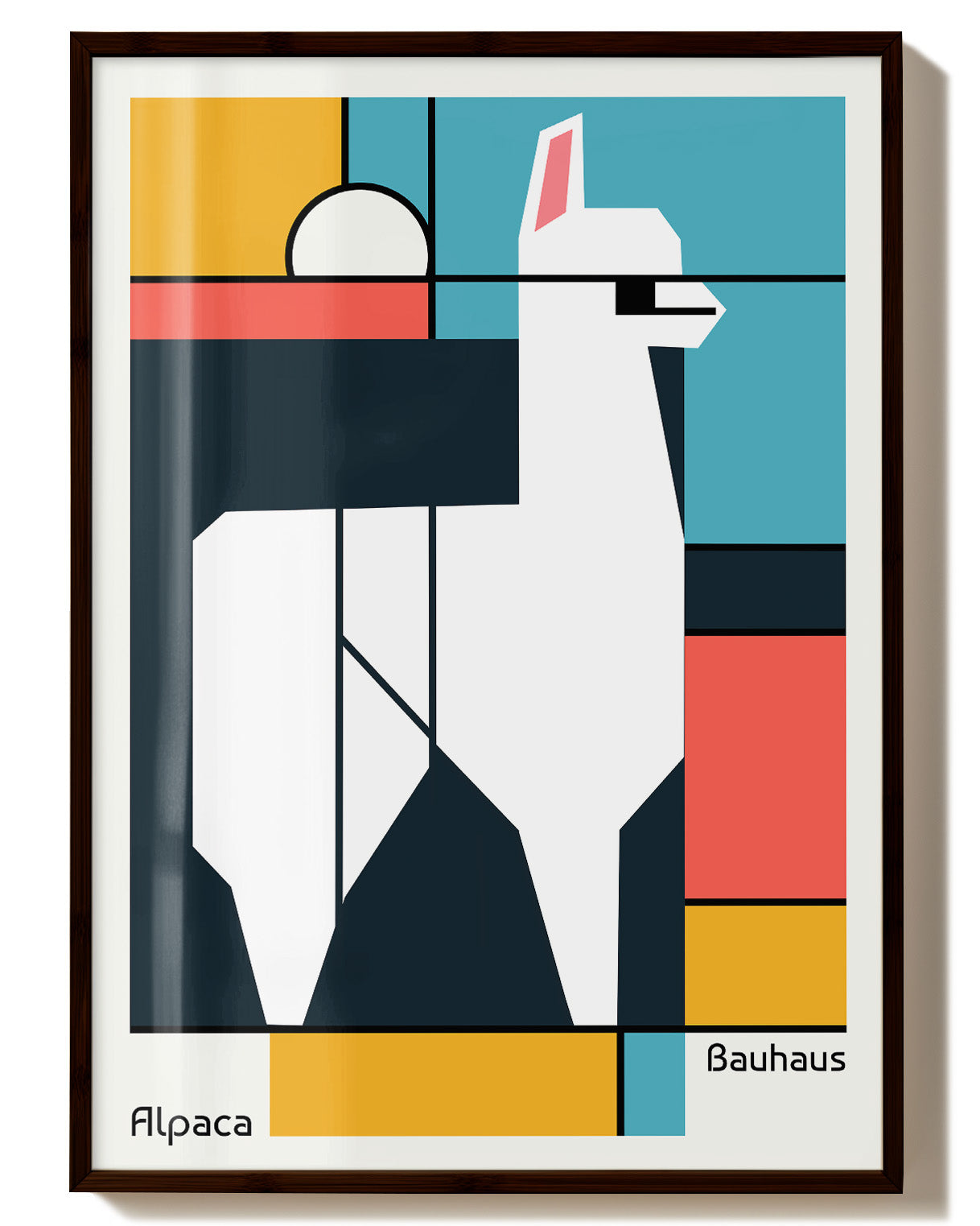 Alpaka Poster – FineArt Wandbild, moderne Kunst & Fine Art Print von Spawnd, handgefertigt & Made in Germany