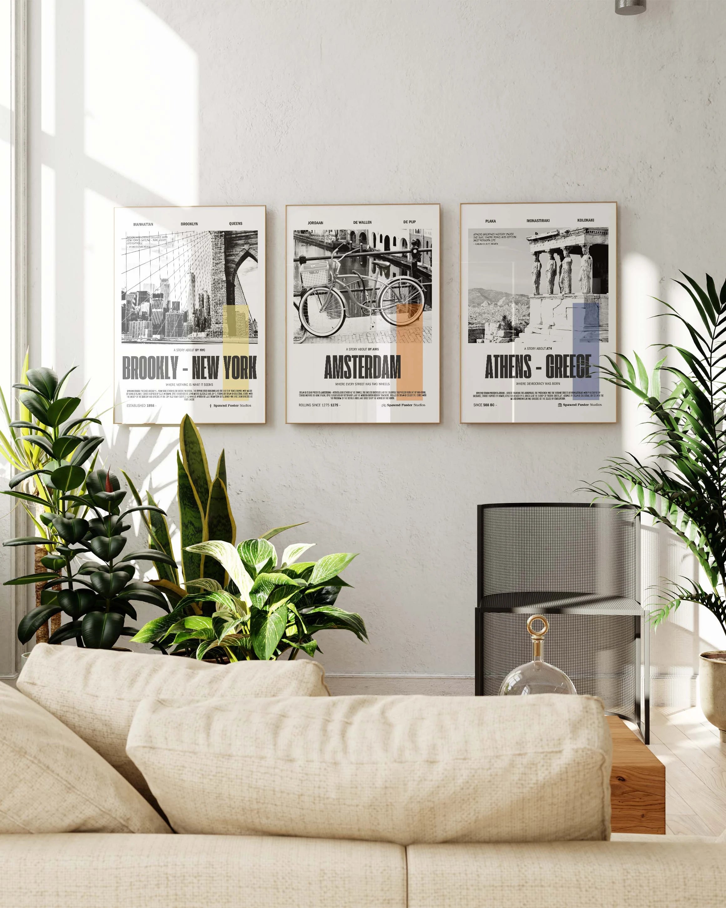 Amsterdam Poster – FineArt Wandbild, moderne Kunst & Fine Art Print von Spawnd, handgefertigt & Made in Germany