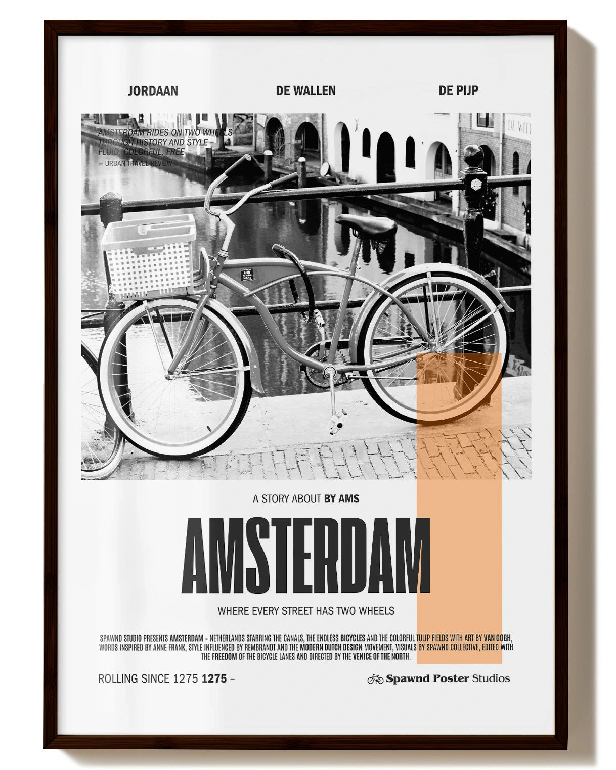 Amsterdam Poster – FineArt Wandbild, moderne Kunst & Fine Art Print von Spawnd, handgefertigt & Made in Germany