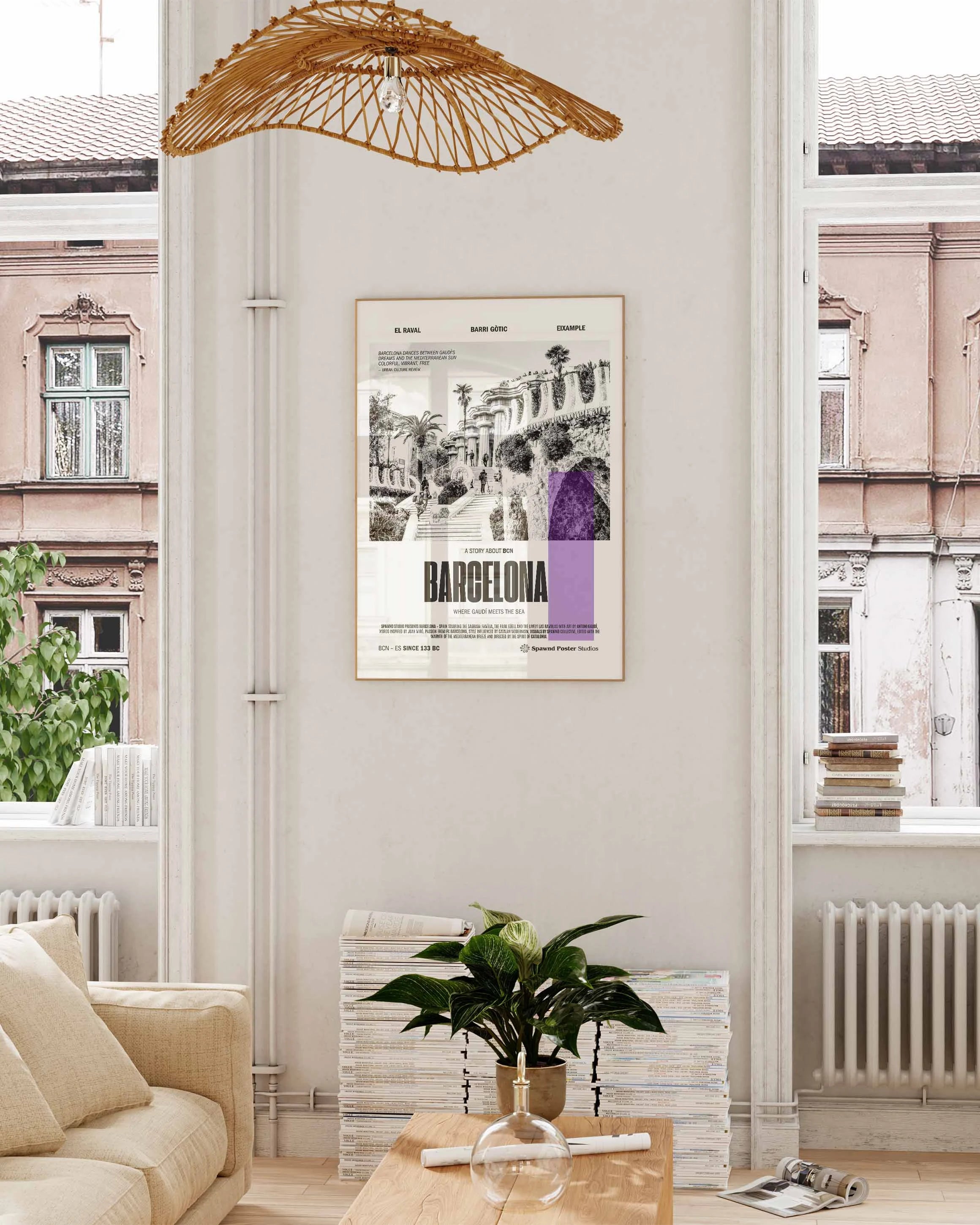 Barcelona Poster – FineArt Wandbild, moderne Kunst & Fine Art Print von Spawnd, handgefertigt & Made in Germany