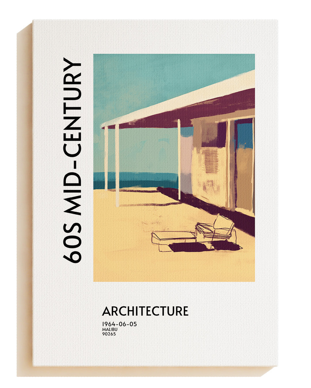 60s Mid century architecture - Leinwand