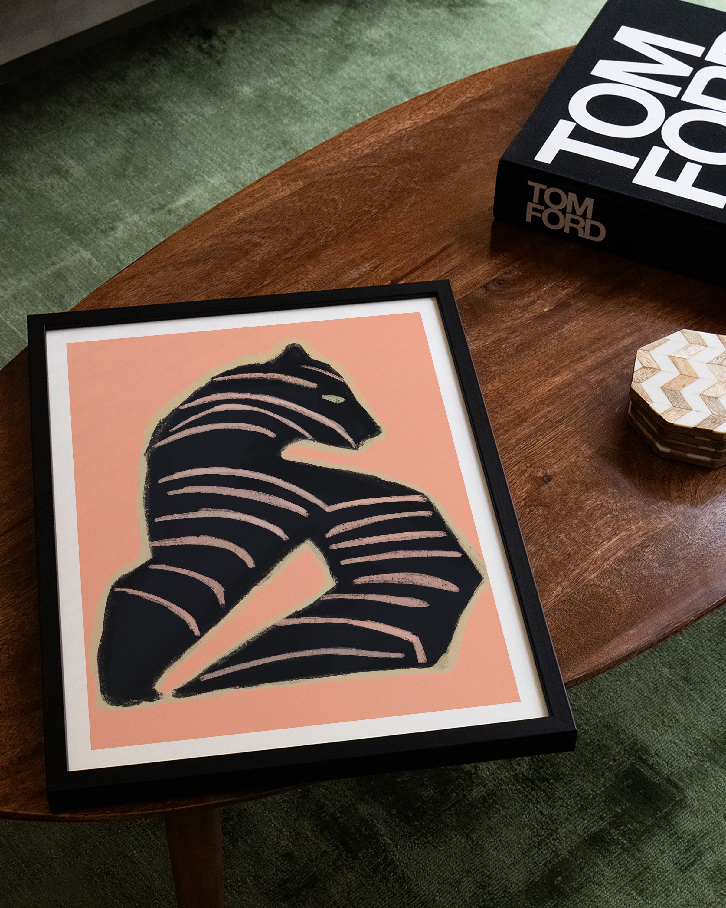 Striped Guardian Poster – FineArt Wandbild, moderne Kunst & Fine Art Print von Spawnd, handgefertigt & Made in Germany