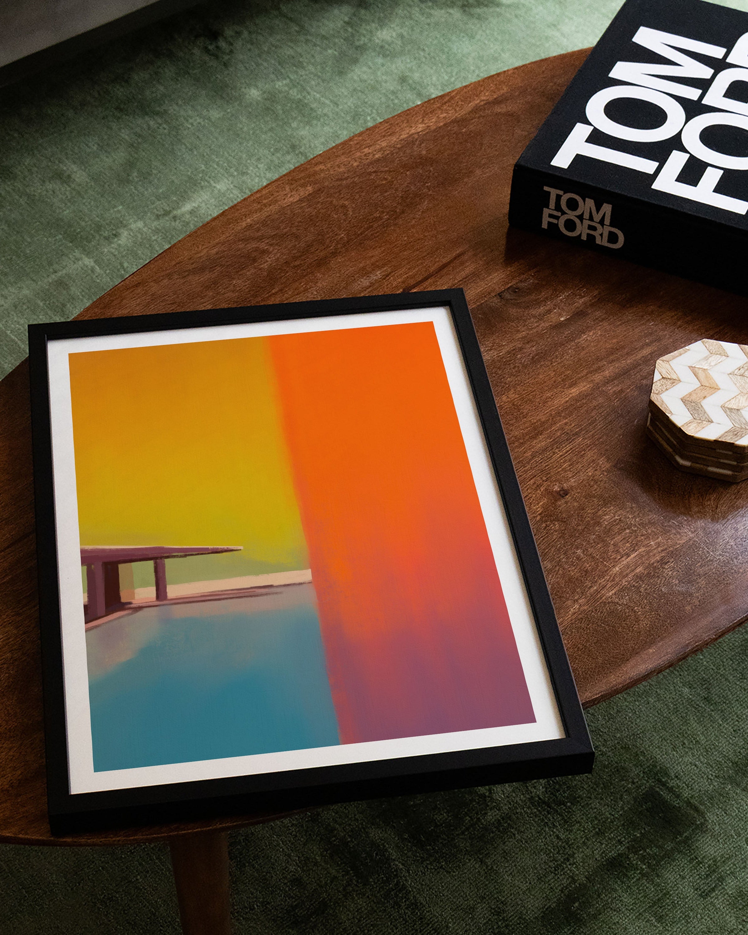 Beverly Hills Poster – FineArt Wandbild, moderne Kunst & Fine Art Print von Spawnd, handgefertigt & Made in Germany