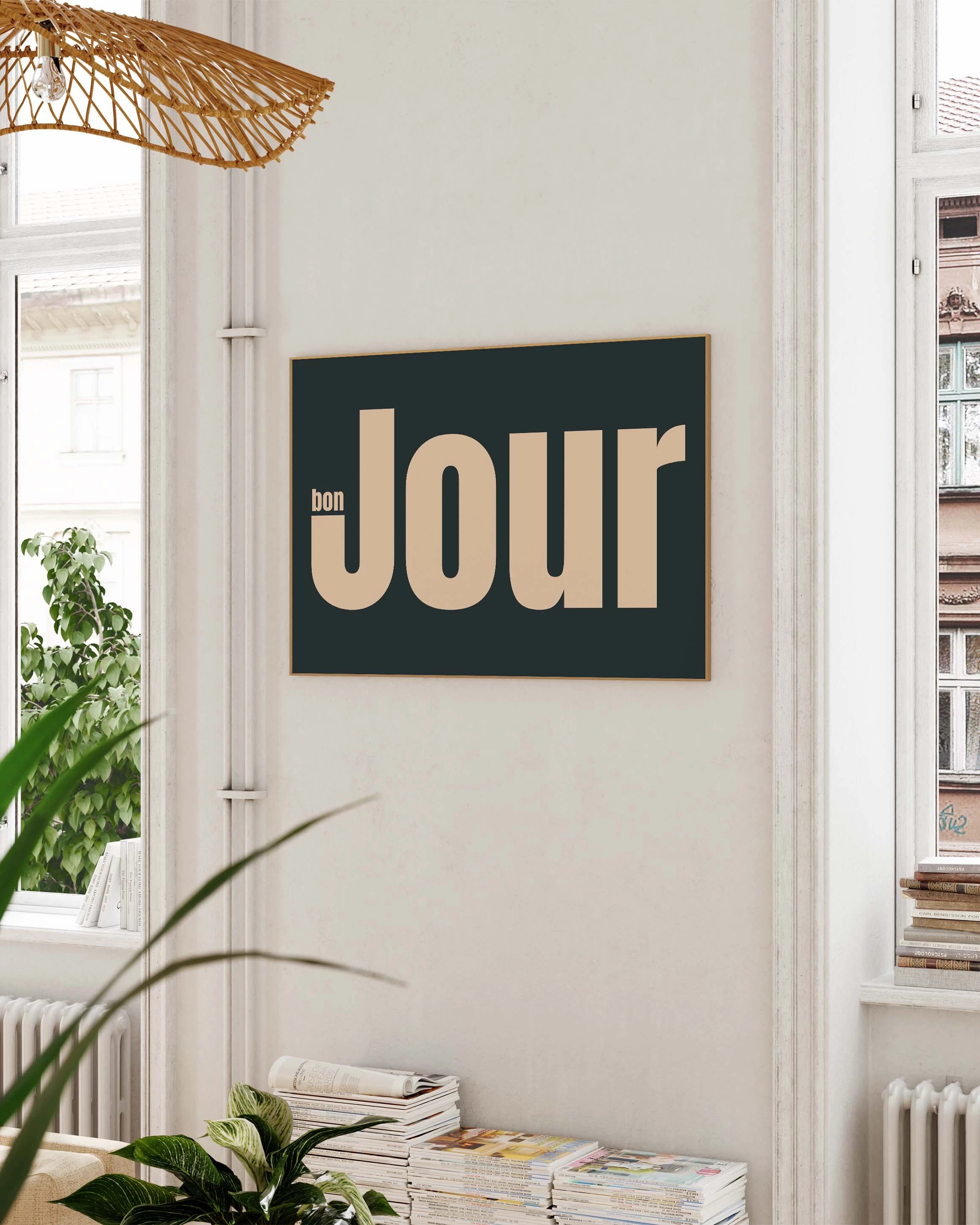 Bon Jour Poster – FineArt Wandbild, moderne Kunst & Fine Art Print von Spawnd, handgefertigt & Made in Germany