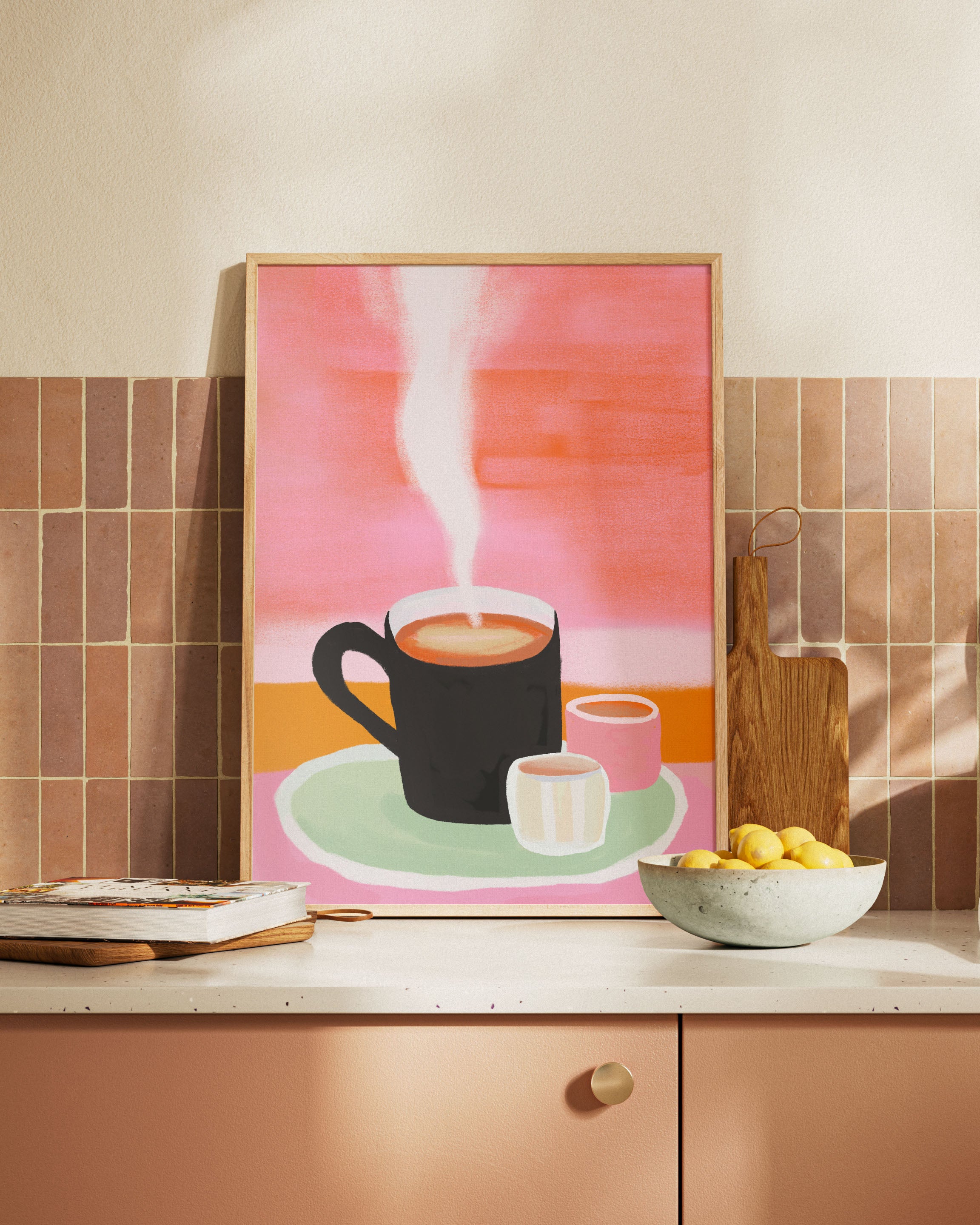 Cup of Calm Poster – FineArt Wandbild, moderne Kunst & Fine Art Print von Spawnd, handgefertigt & Made in Germany