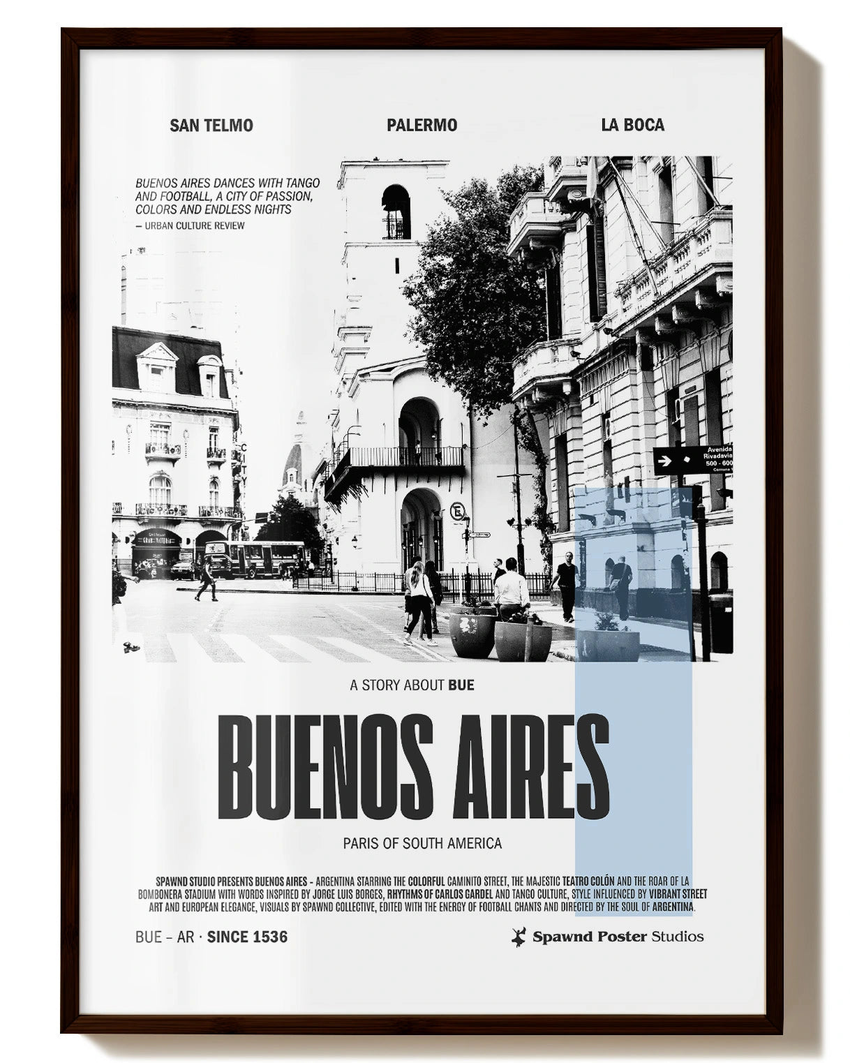 Buenos Aires Poster – FineArt Wandbild, moderne Kunst & Fine Art Print von Spawnd, handgefertigt & Made in Germany