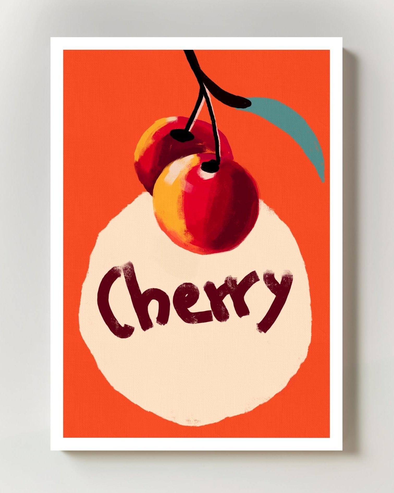 Cherry Poster – FineArt Wandbild, moderne Kunst & Fine Art Print von Spawnd, handgefertigt & Made in Germany