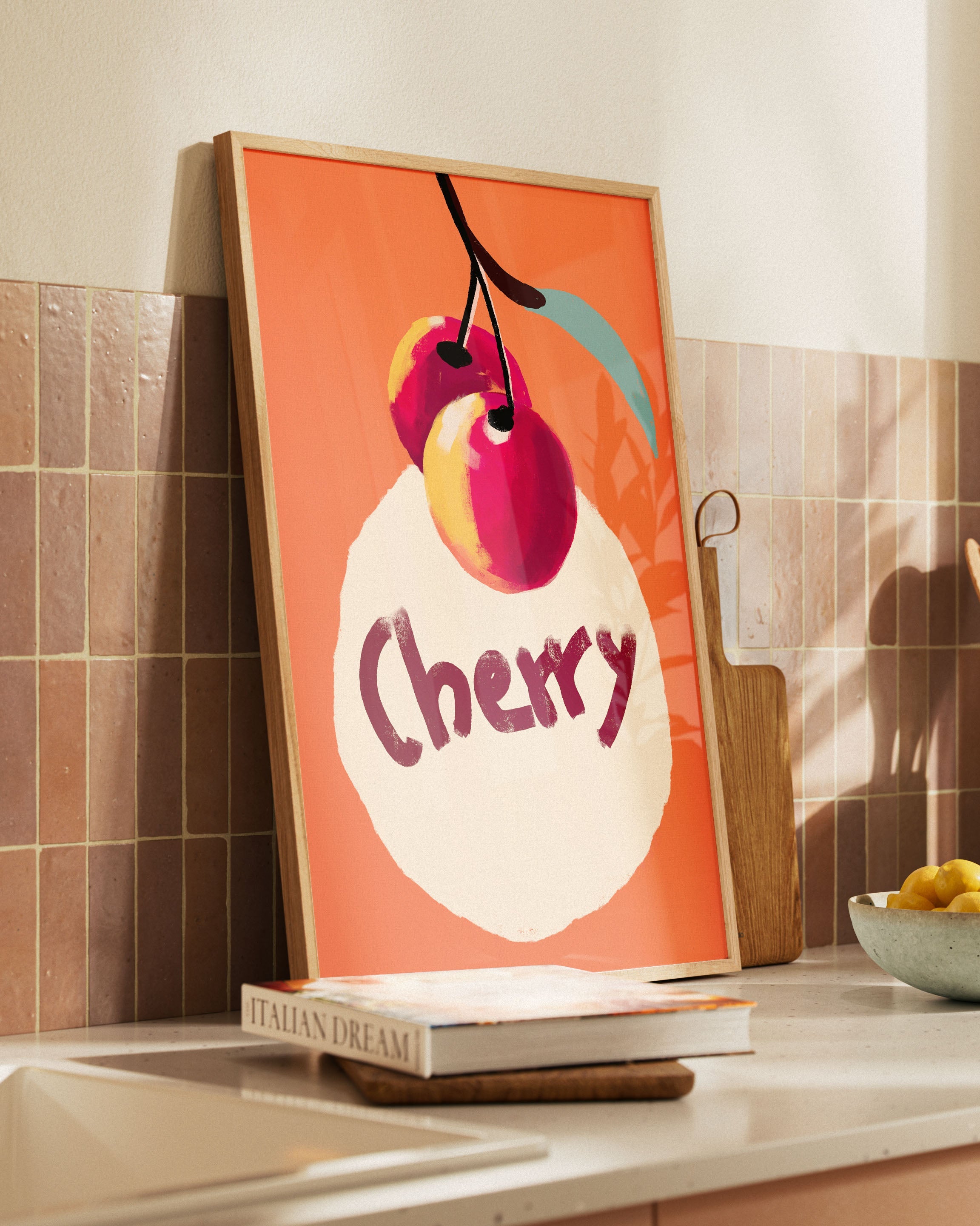 Cherry Poster – FineArt Wandbild, moderne Kunst & Fine Art Print von Spawnd, handgefertigt & Made in Germany