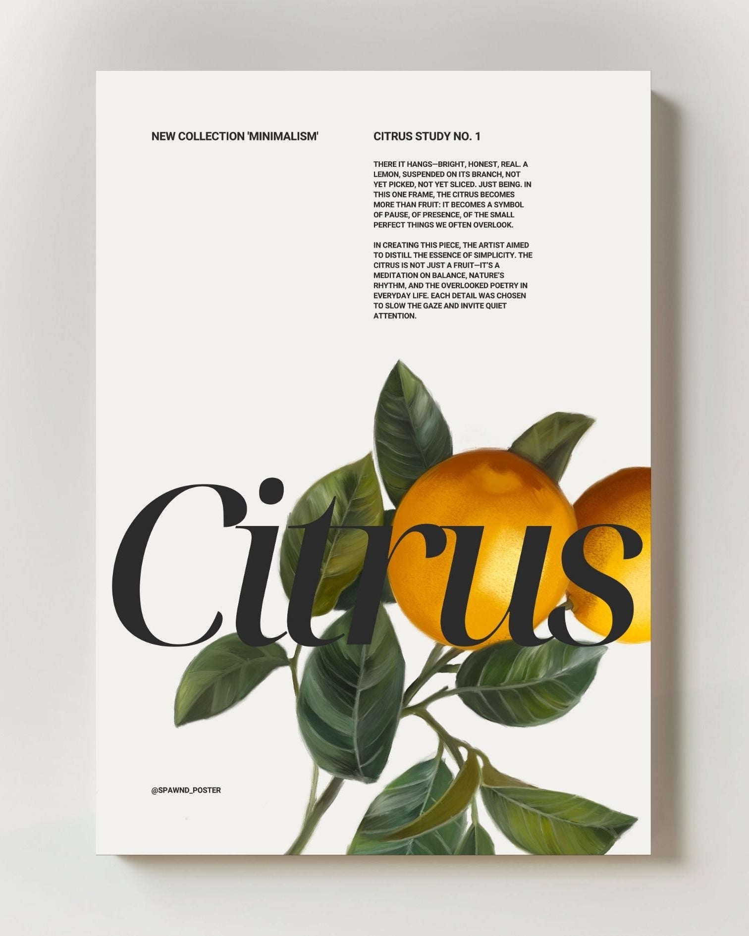 Citrus Poster – FineArt Wandbild, moderne Kunst & Fine Art Print von Spawnd, handgefertigt & Made in Germany