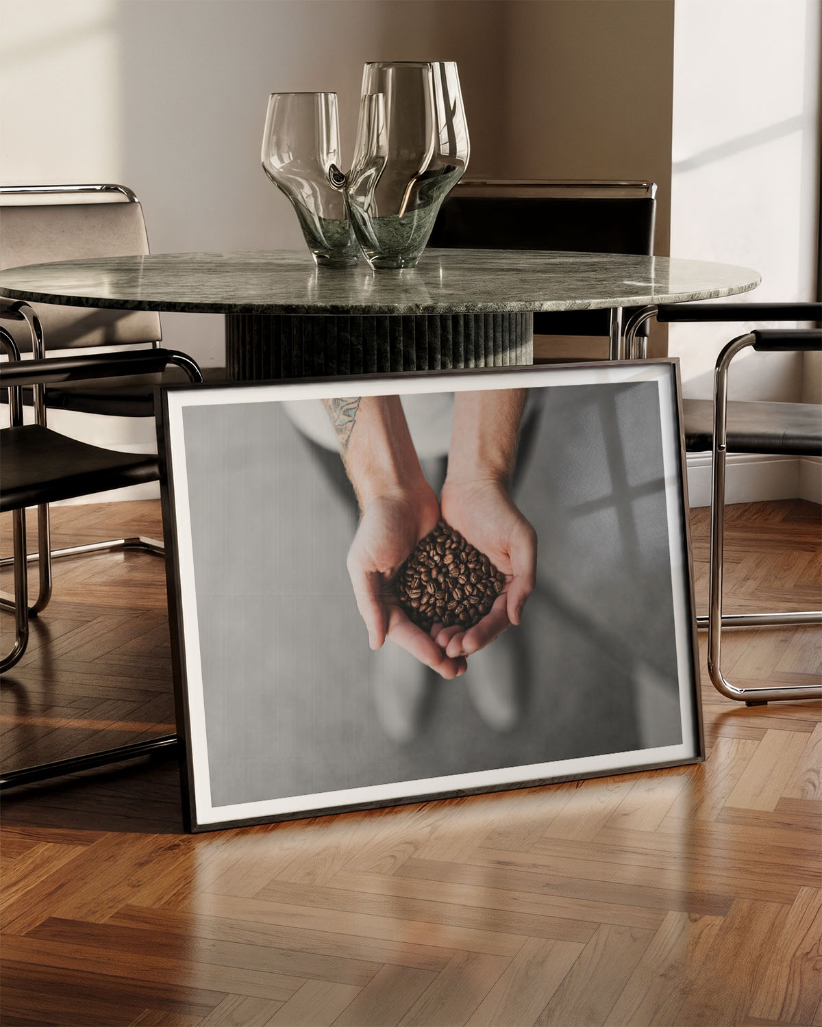 Coffee time Poster – FineArt Wandbild, moderne Kunst & Fine Art Print von Spawnd, handgefertigt & Made in Germany