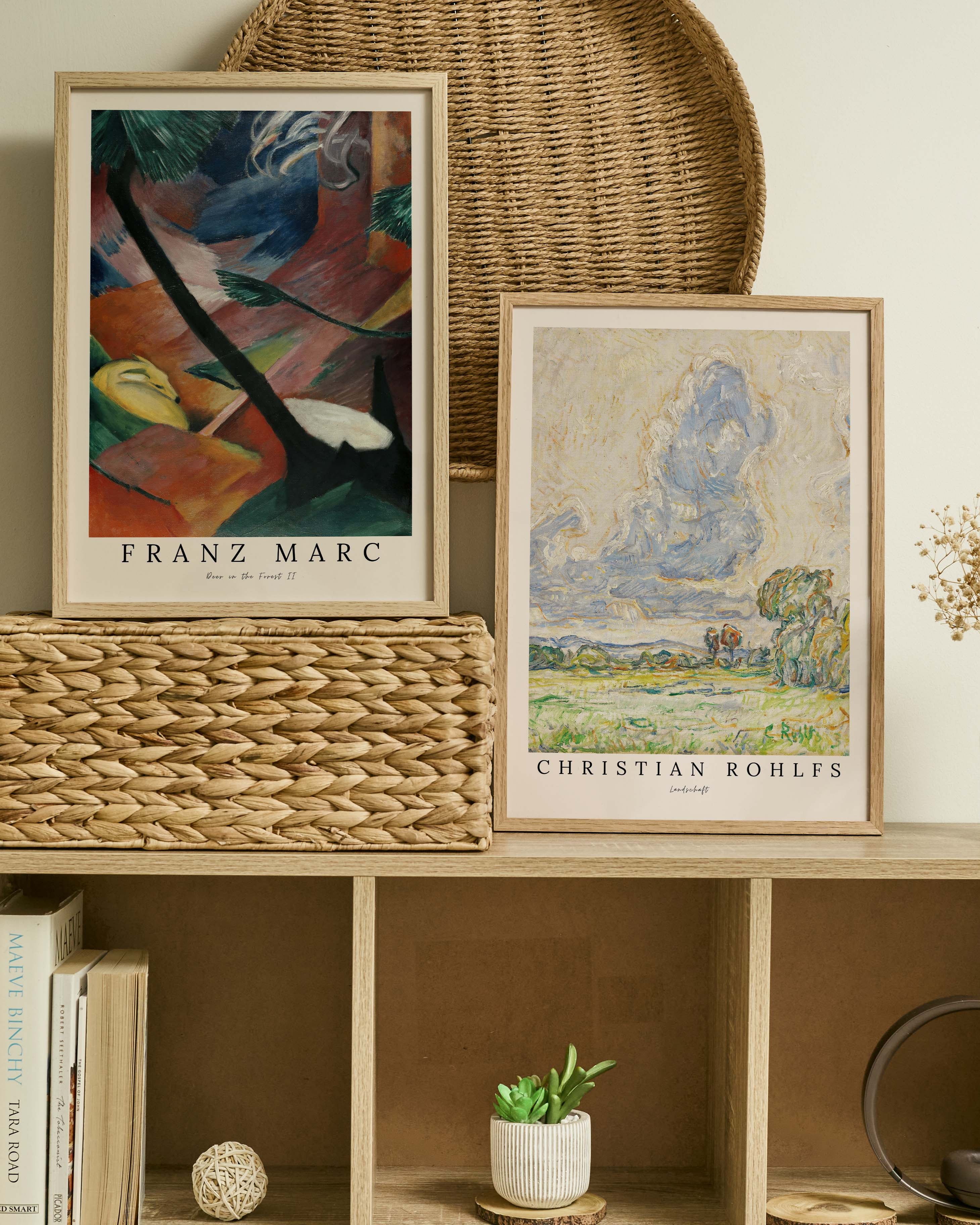 Deer in the Forest II Poster – FineArt Wandbild, moderne Kunst & Fine Art Print von Spawnd, handgefertigt & Made in Germany