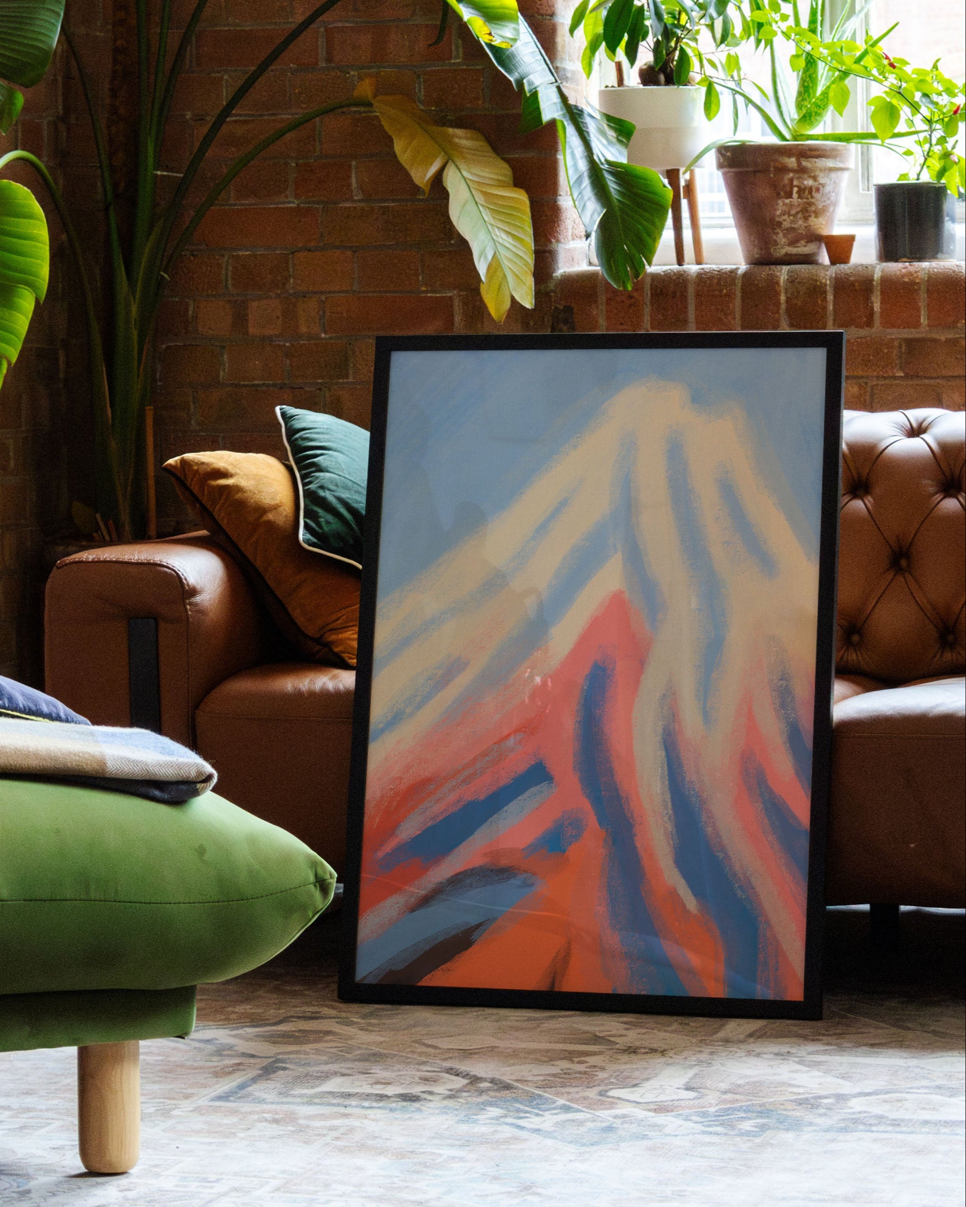 Fire Beneath Snow Poster – FineArt Wandbild, moderne Kunst & Fine Art Print von Spawnd, handgefertigt & Made in Germany