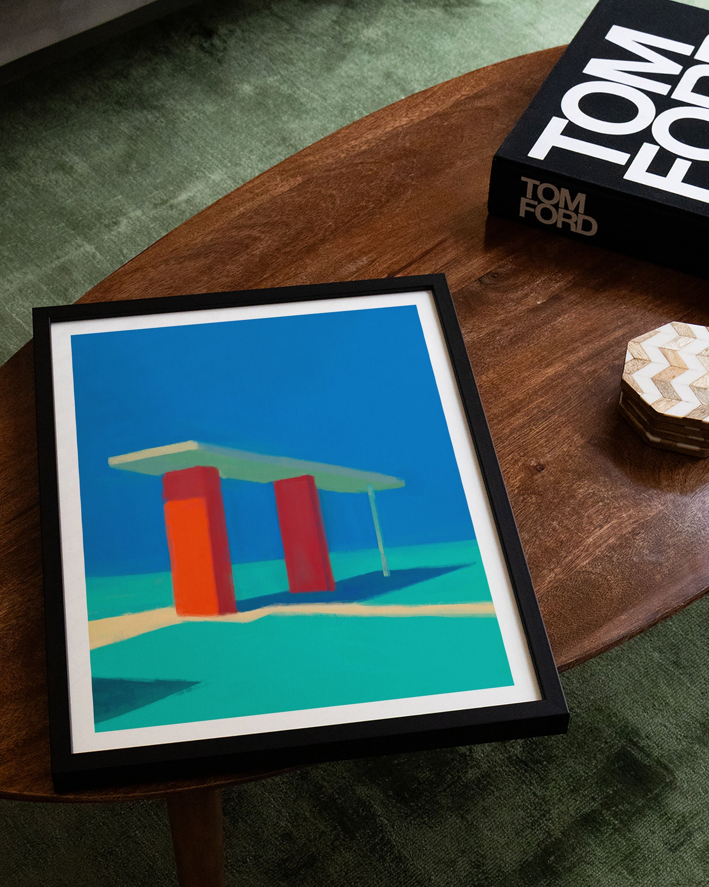 Gasstation Poster – FineArt Wandbild, moderne Kunst & Fine Art Print von Spawnd, handgefertigt & Made in Germany