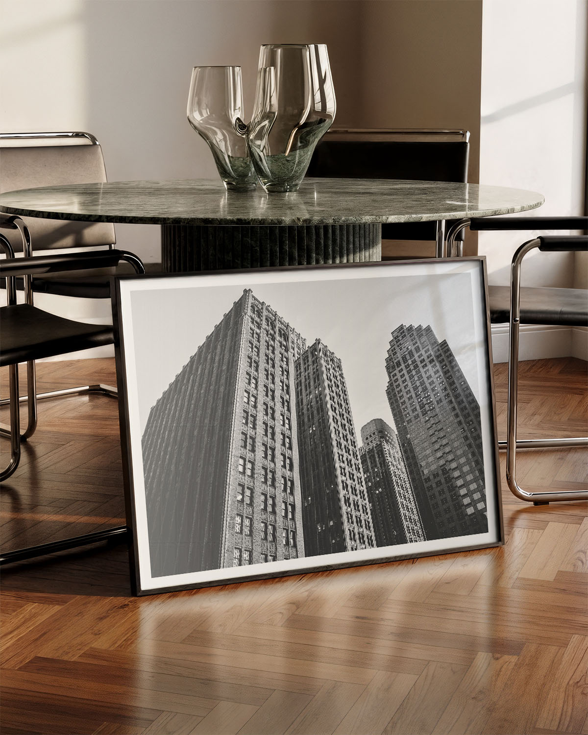 Downtown Poster – FineArt Wandbild, moderne Kunst & Fine Art Print von Spawnd, handgefertigt & Made in Germany