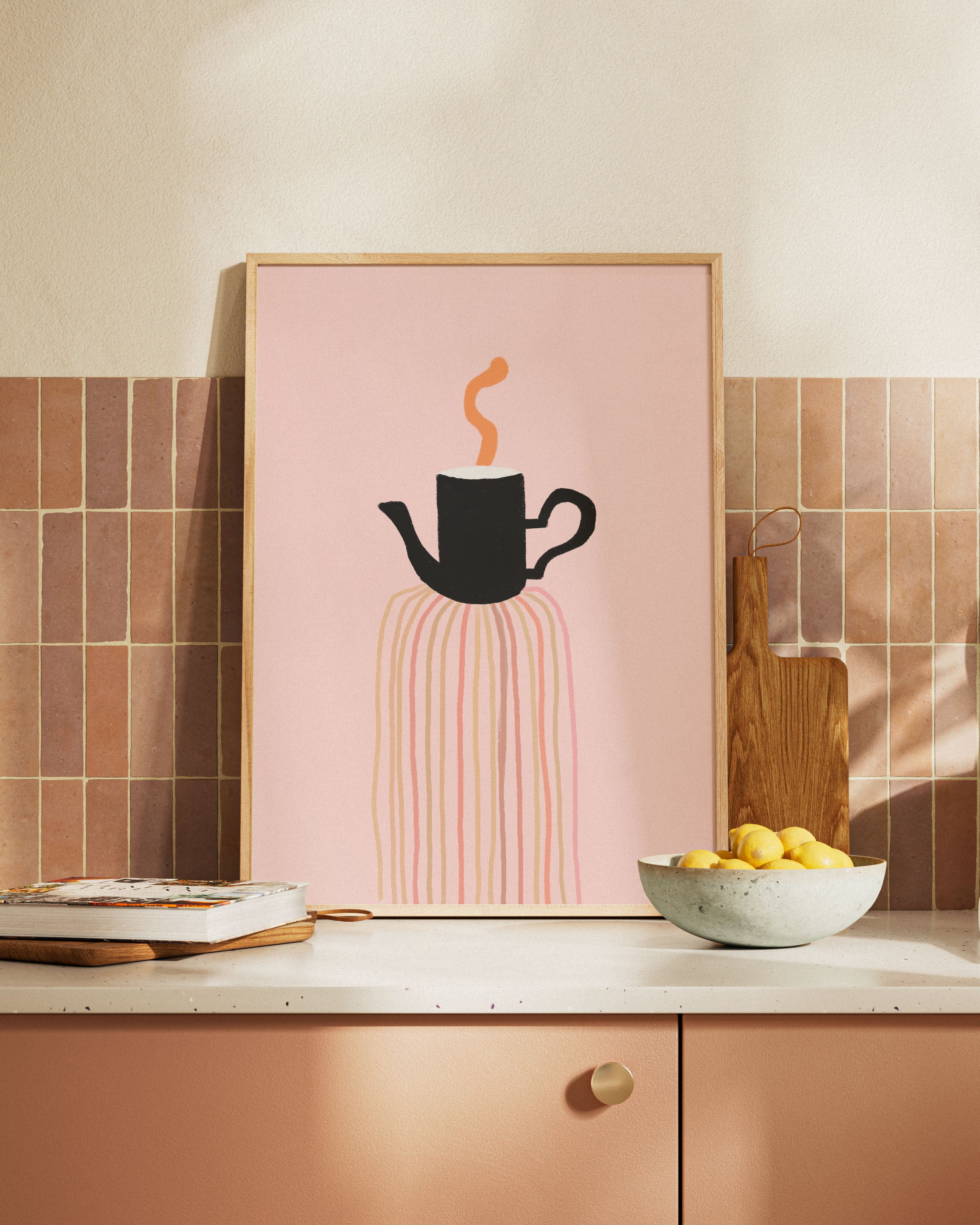 Tea Time Poster – FineArt Wandbild, moderne Kunst & Fine Art Print von Spawnd, handgefertigt & Made in Germany