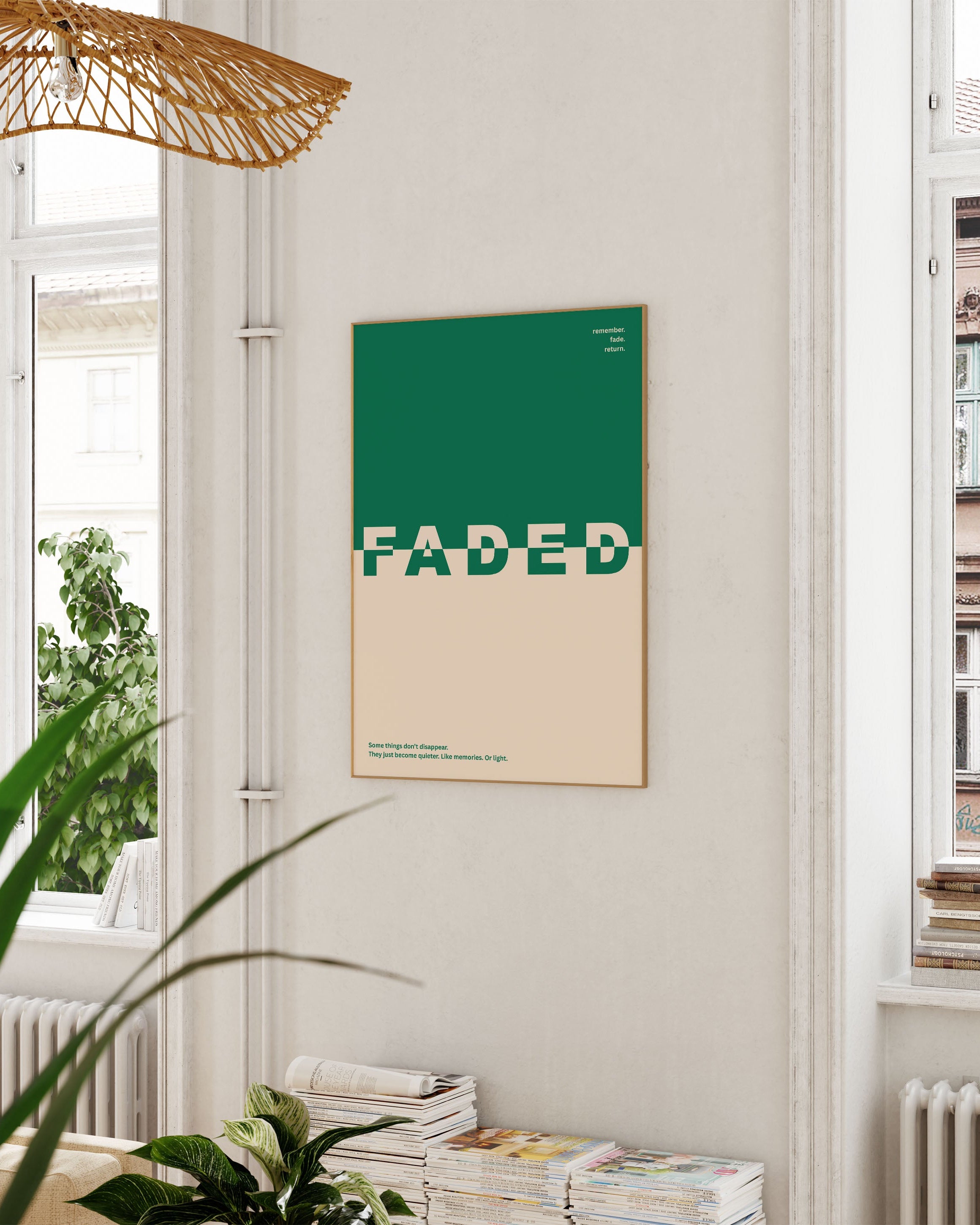 Faded Poster im Wohnzimmer – Fine Art Print – Spawnd