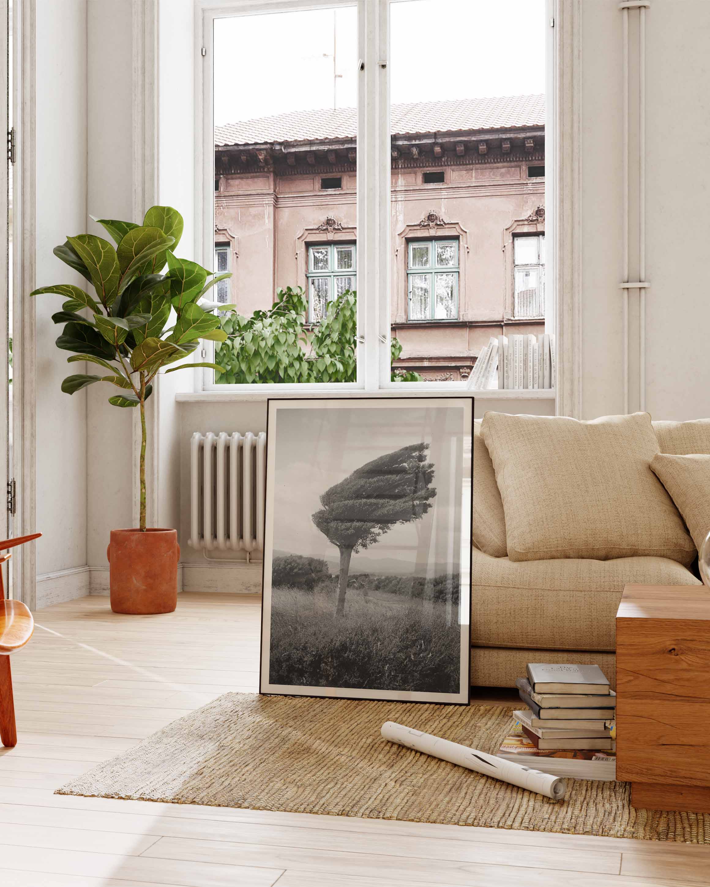 fighting tree Poster – FineArt Wandbild, moderne Kunst & Fine Art Print von Spawnd, handgefertigt & Made in Germany