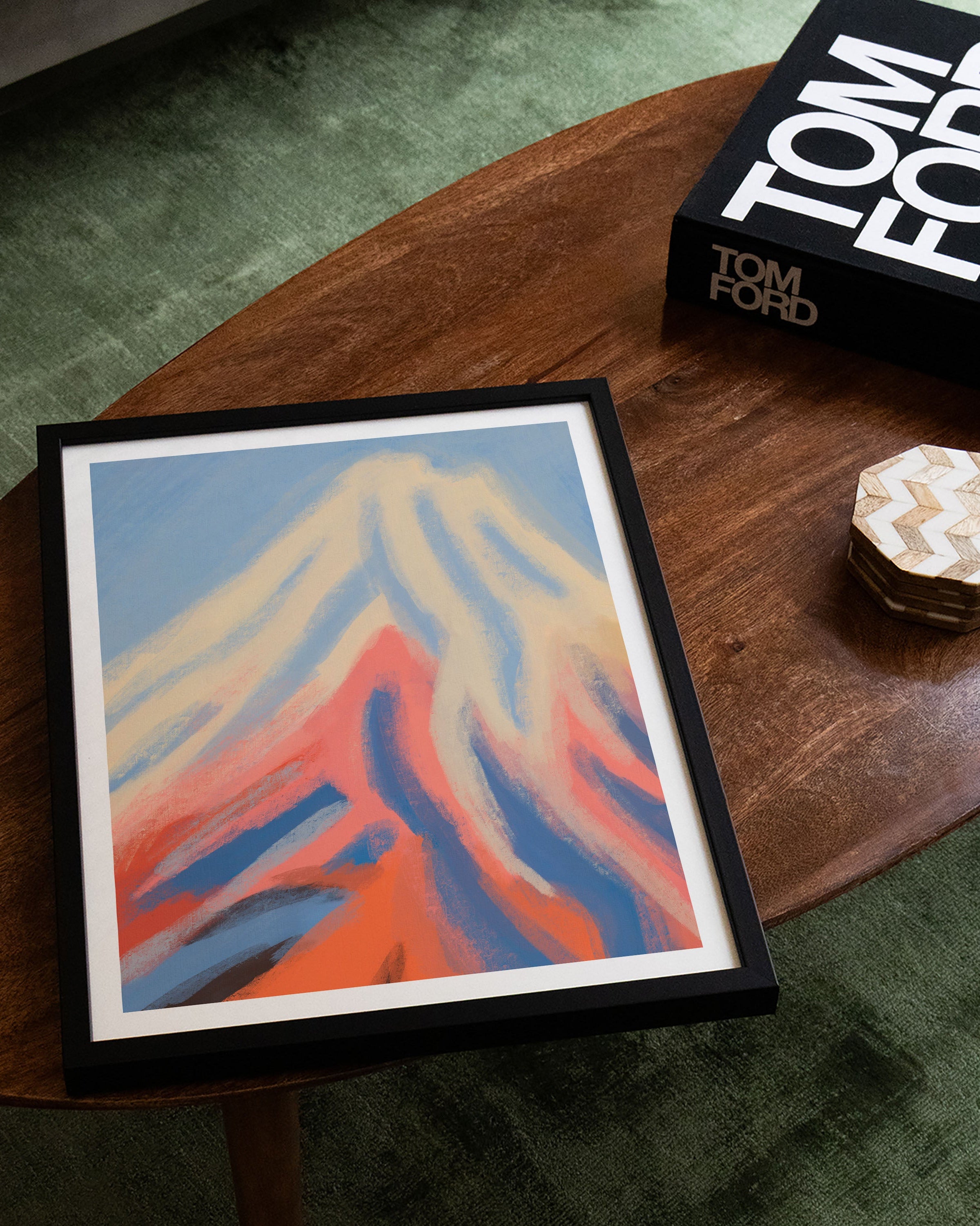 Fire Beneath Snow Poster – FineArt Wandbild, moderne Kunst & Fine Art Print von Spawnd, handgefertigt & Made in Germany