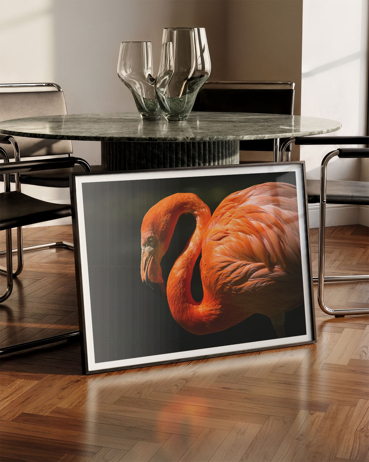 FlamingoDream Poster – FineArt Wandbild, moderne Kunst & Fine Art Print von Spawnd, handgefertigt & Made in Germany