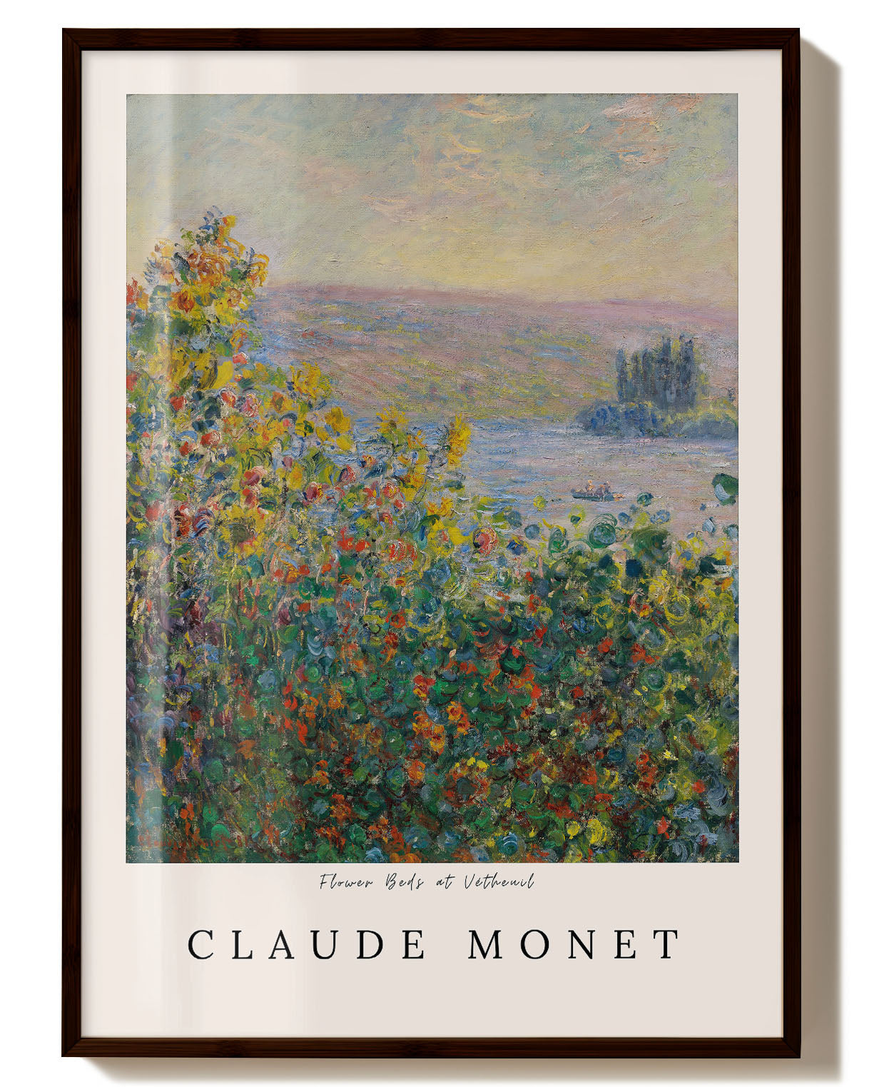 Flower Beds at Vétheuil Poster – FineArt Wandbild, moderne Kunst & Fine Art Print von Spawnd, handgefertigt & Made in Germany