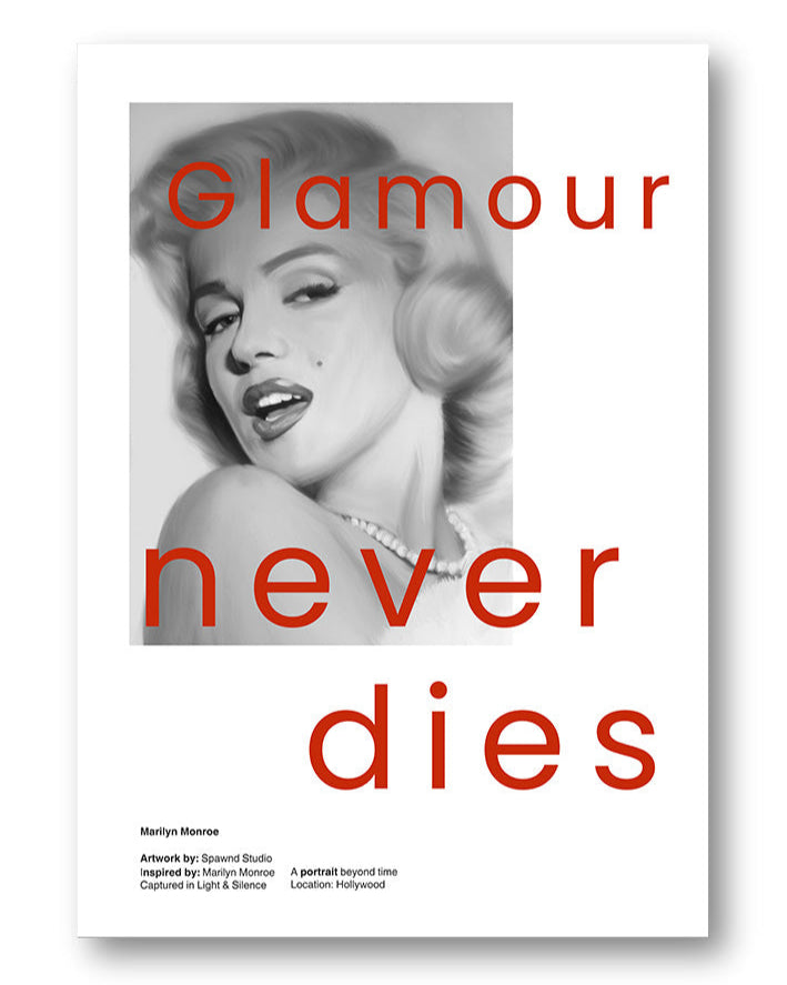 Glamour never dies Poster – FineArt Wandbild, moderne Kunst & Fine Art Print von Spawnd, handgefertigt & Made in Germany