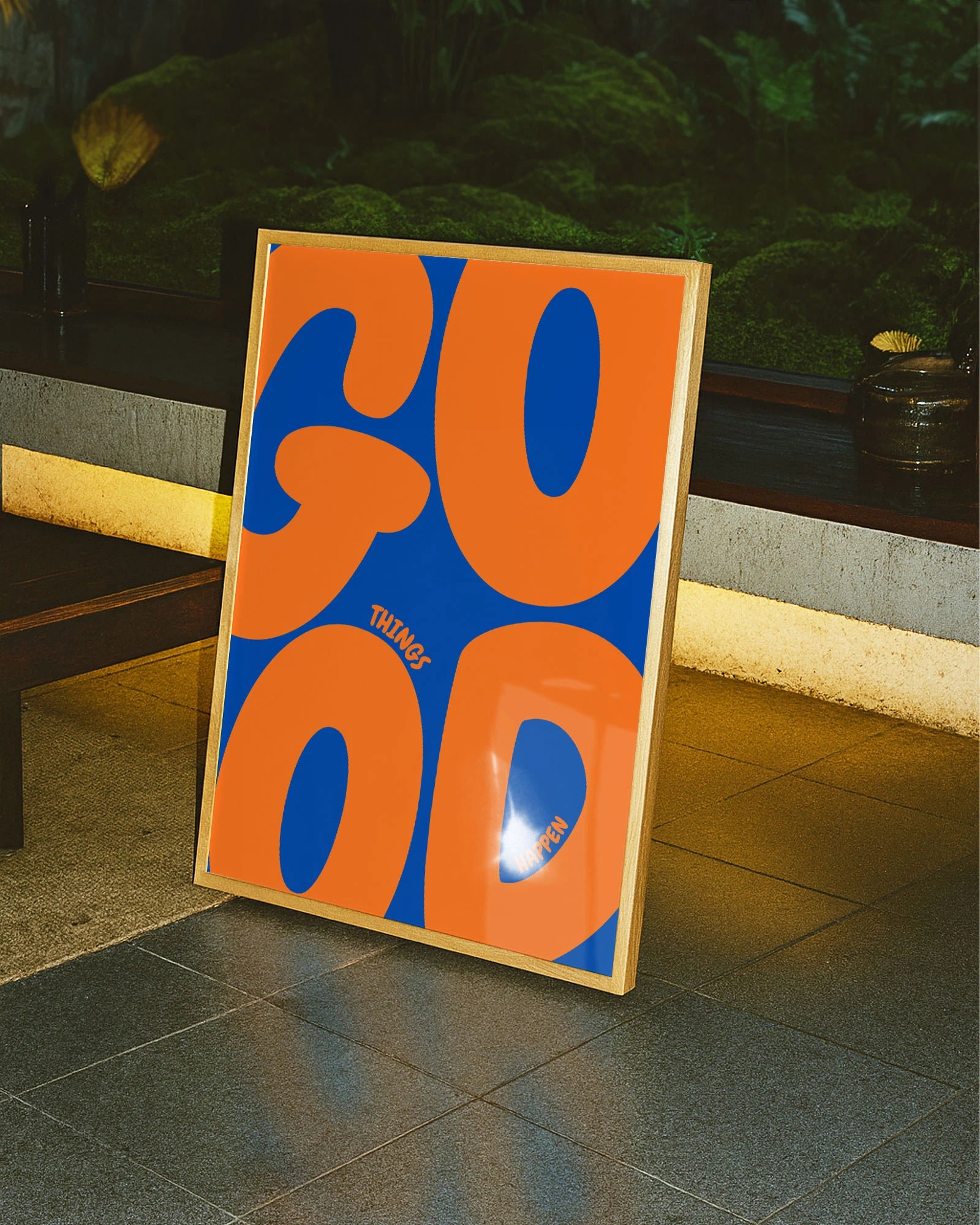 Good things happen Poster – FineArt Wandbild, moderne Kunst & Fine Art Print von Spawnd, handgefertigt & Made in Germany