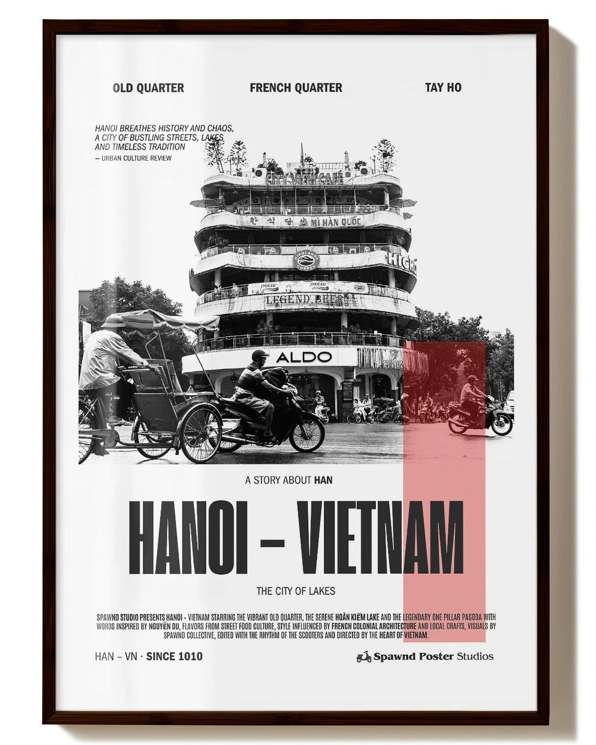 Hanoi Poster – FineArt Wandbild, moderne Kunst & Fine Art Print von Spawnd, handgefertigt & Made in Germany