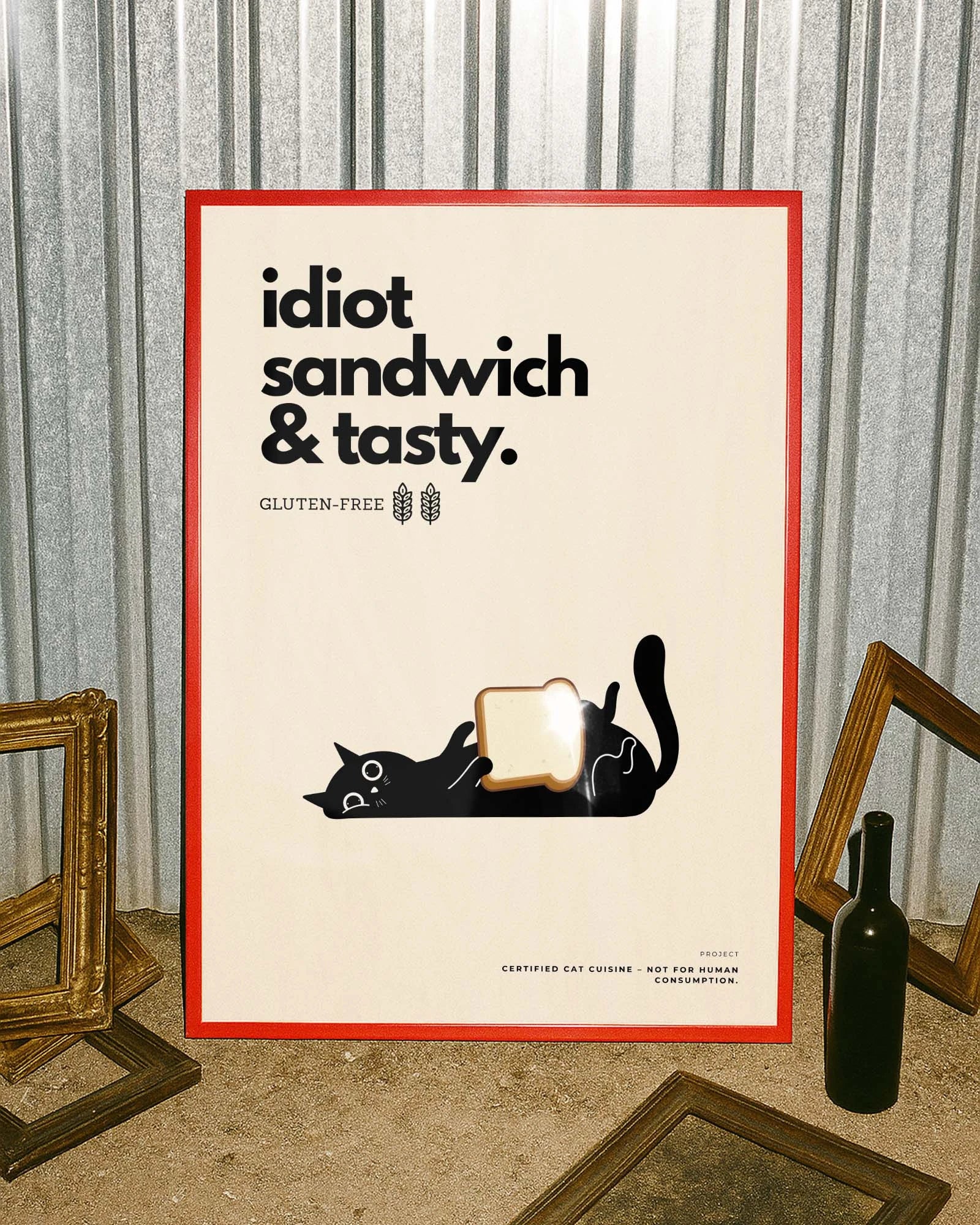 Idiot Sandwich Poster – FineArt Wandbild, moderne Kunst & Fine Art Print von Spawnd, handgefertigt & Made in Germany