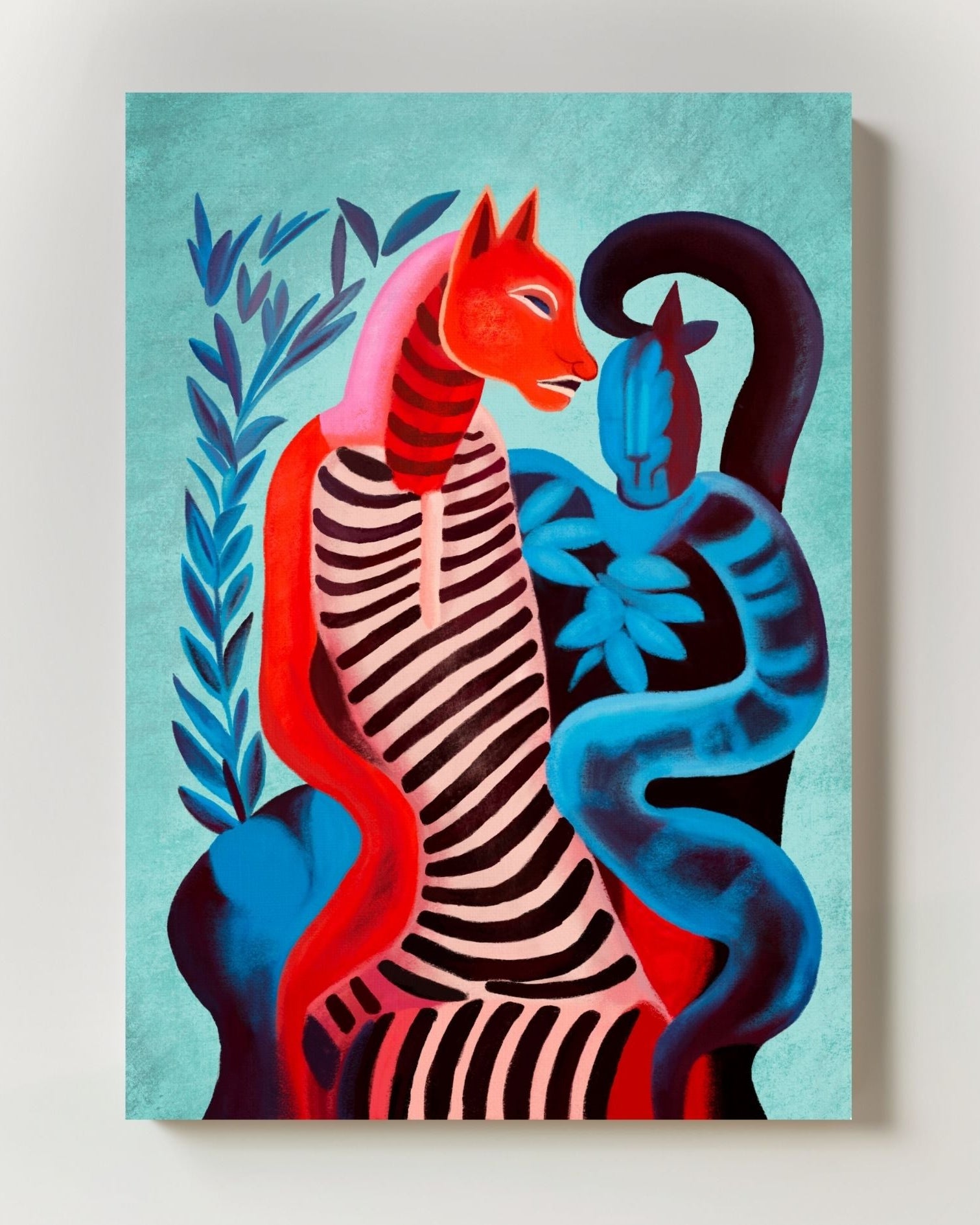 Interwoven Duality Poster – FineArt Wandbild, moderne Kunst & Fine Art Print von Spawnd, handgefertigt & Made in Germany