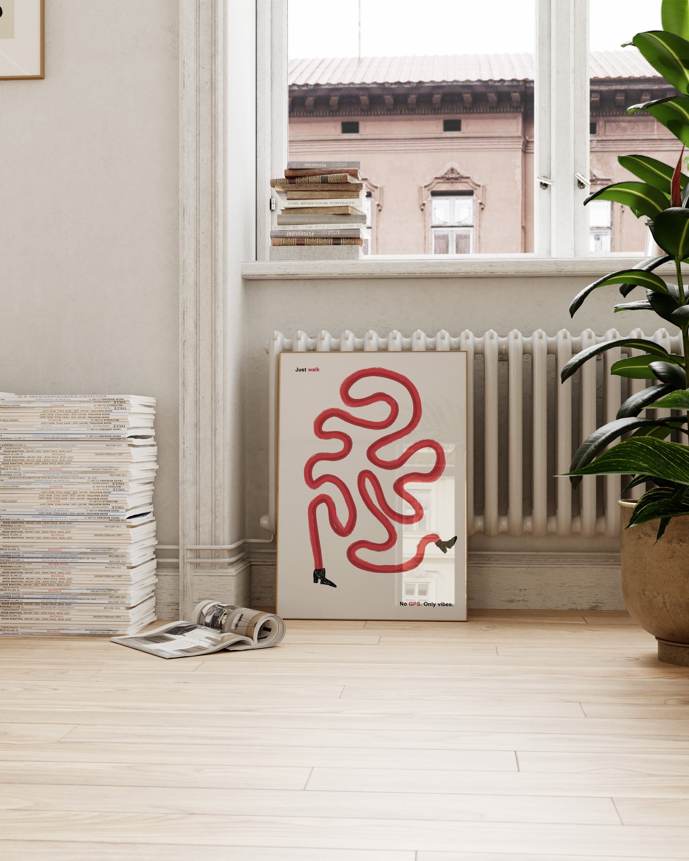 Just Walk Poster im Wohnzimmer – Fine Art Print – Spawnd