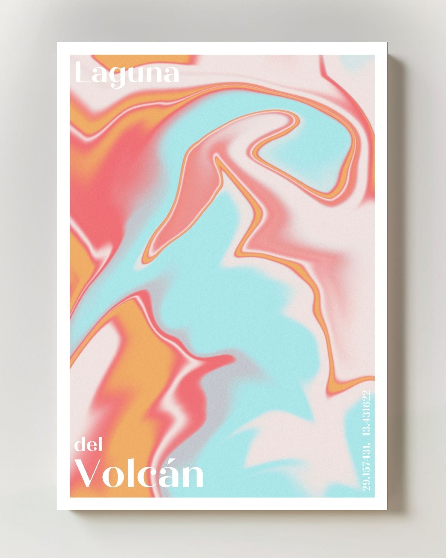 Laguna del volcan Poster – FineArt Wandbild, moderne Kunst & Fine Art Print von Spawnd, handgefertigt & Made in Germany