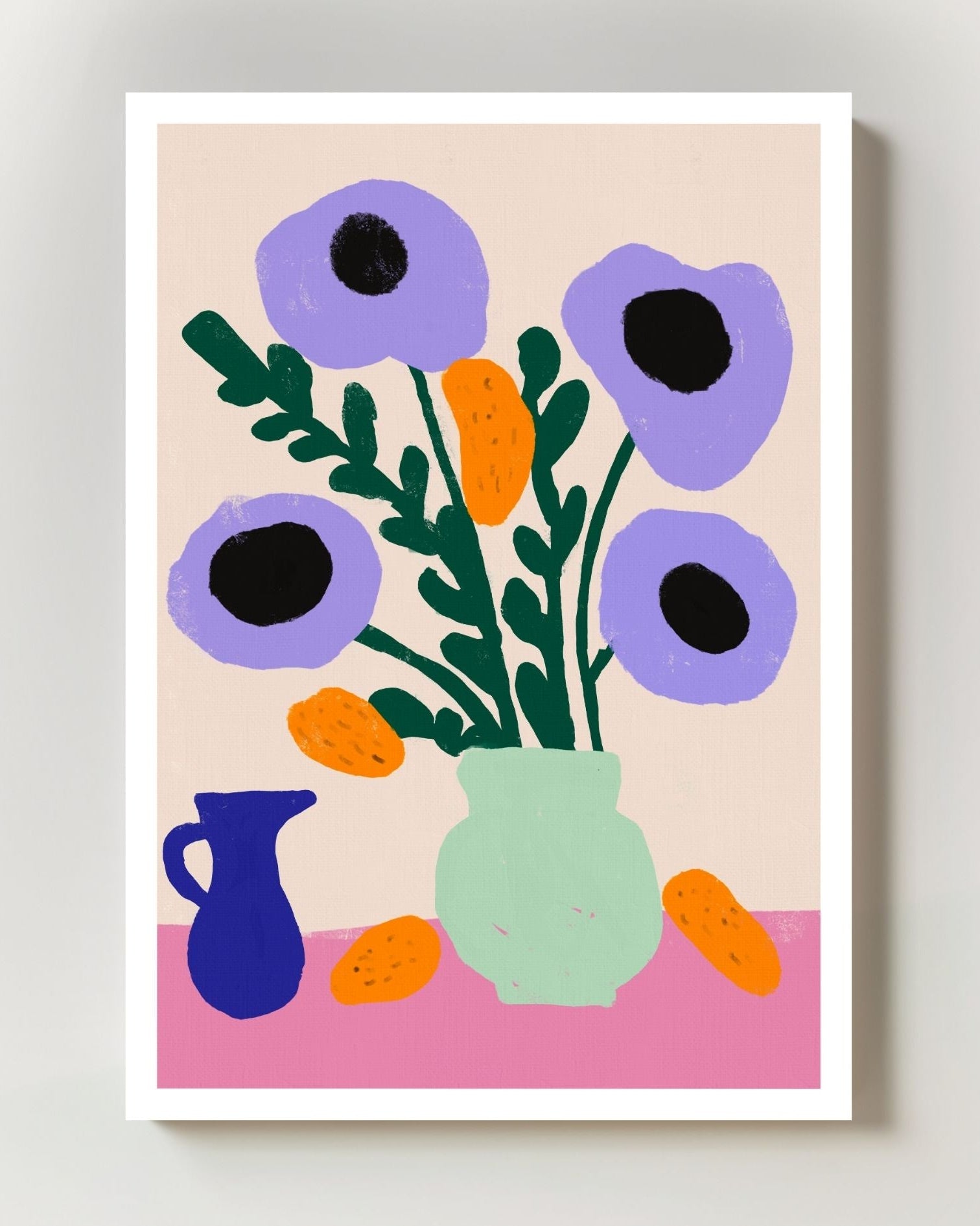 Lavender Bloom & Citrus Poster – FineArt Wandbild, moderne Kunst & Fine Art Print von Spawnd, handgefertigt & Made in Germany