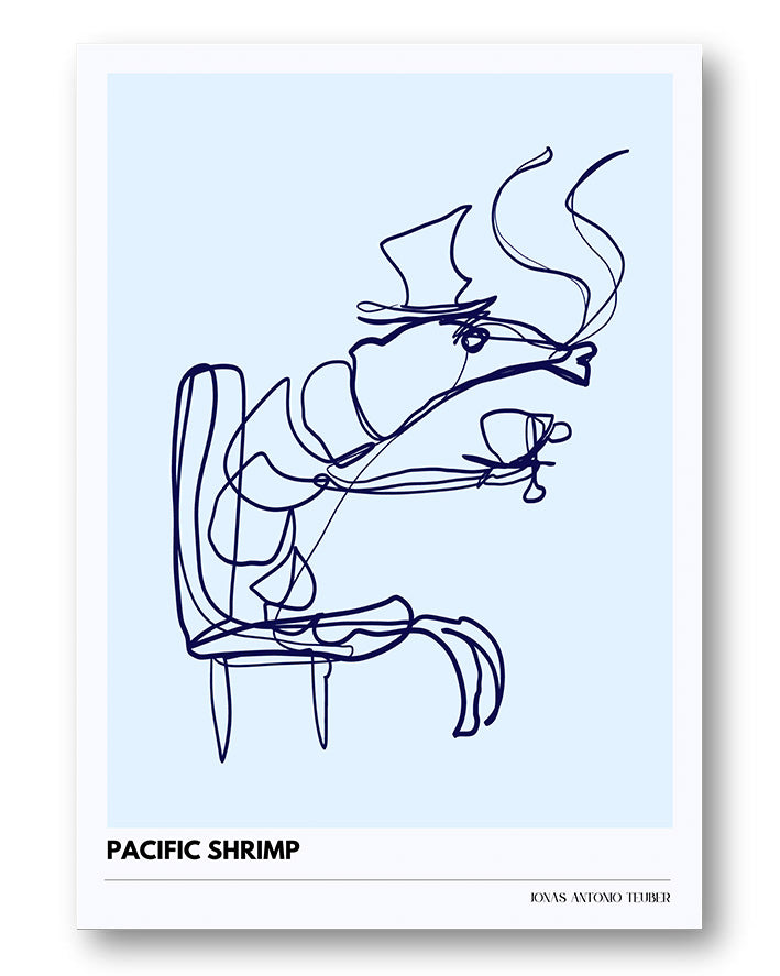 LB - Pacific Shrimp Poster – FineArt Wandbild, moderne Kunst & Fine Art Print von Spawnd, handgefertigt & Made in Germany