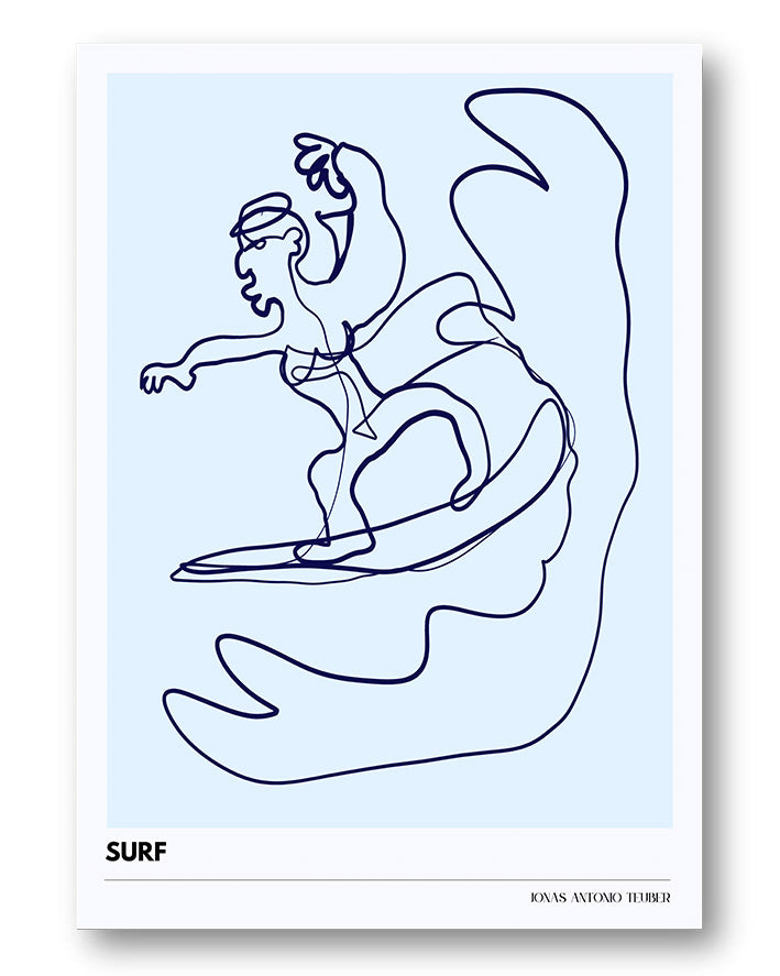LB - Surf Poster – FineArt Wandbild, moderne Kunst & Fine Art Print von Spawnd, handgefertigt & Made in Germany